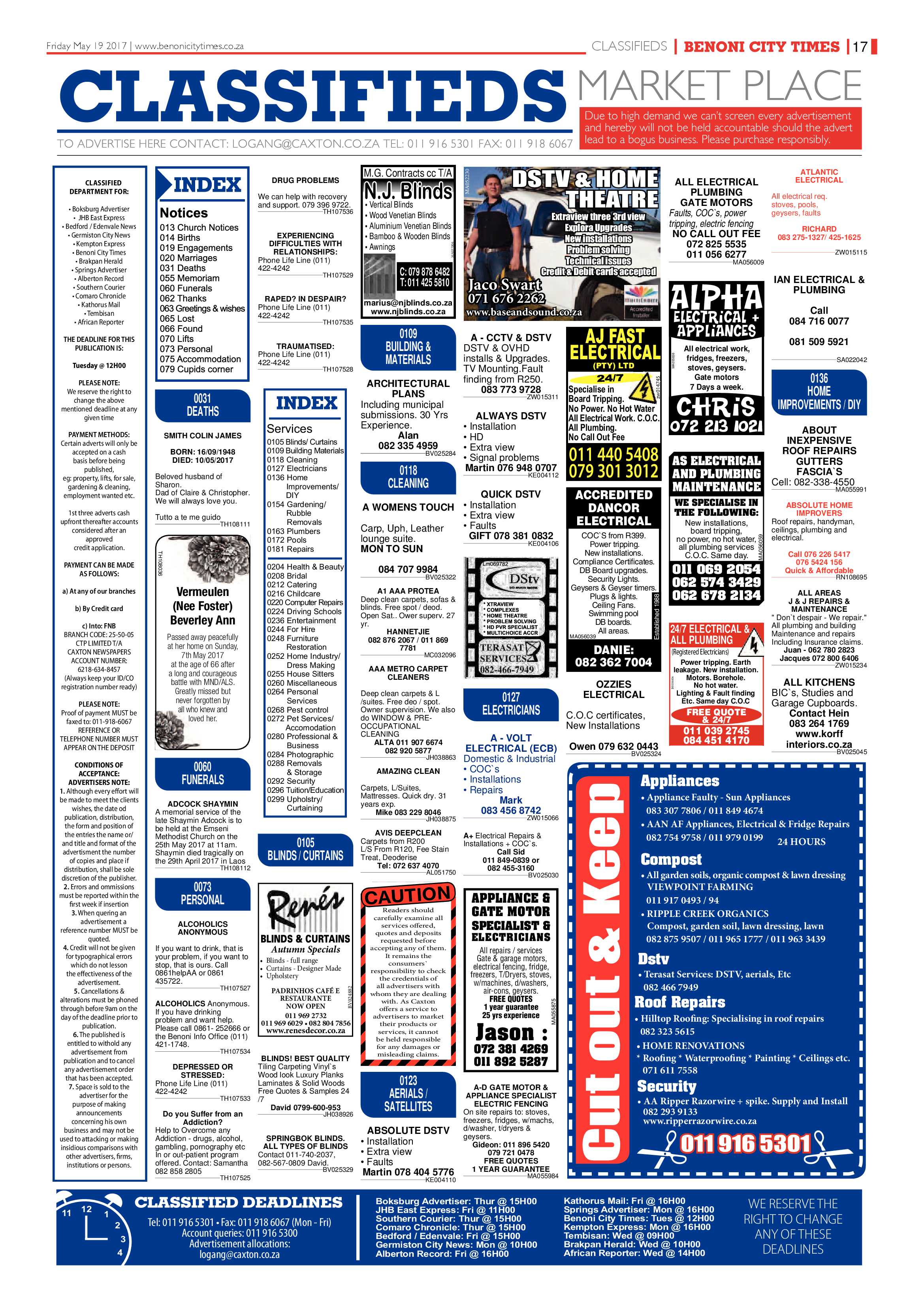 Benoni City Times 18 May 2017 page 17