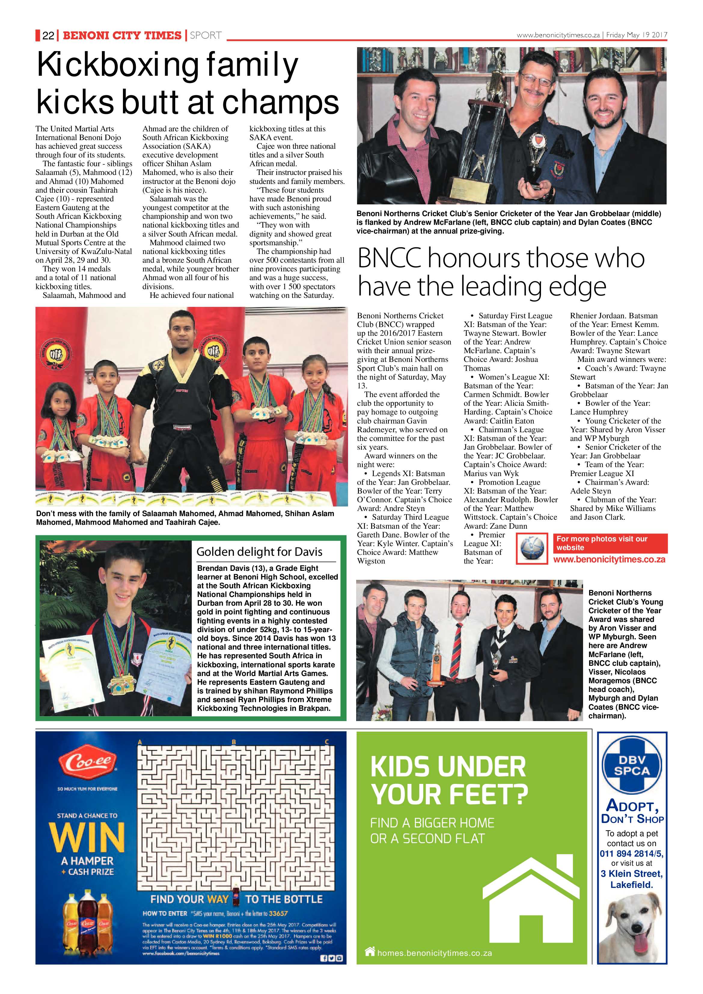 Benoni City Times 18 May 2017 page 22
