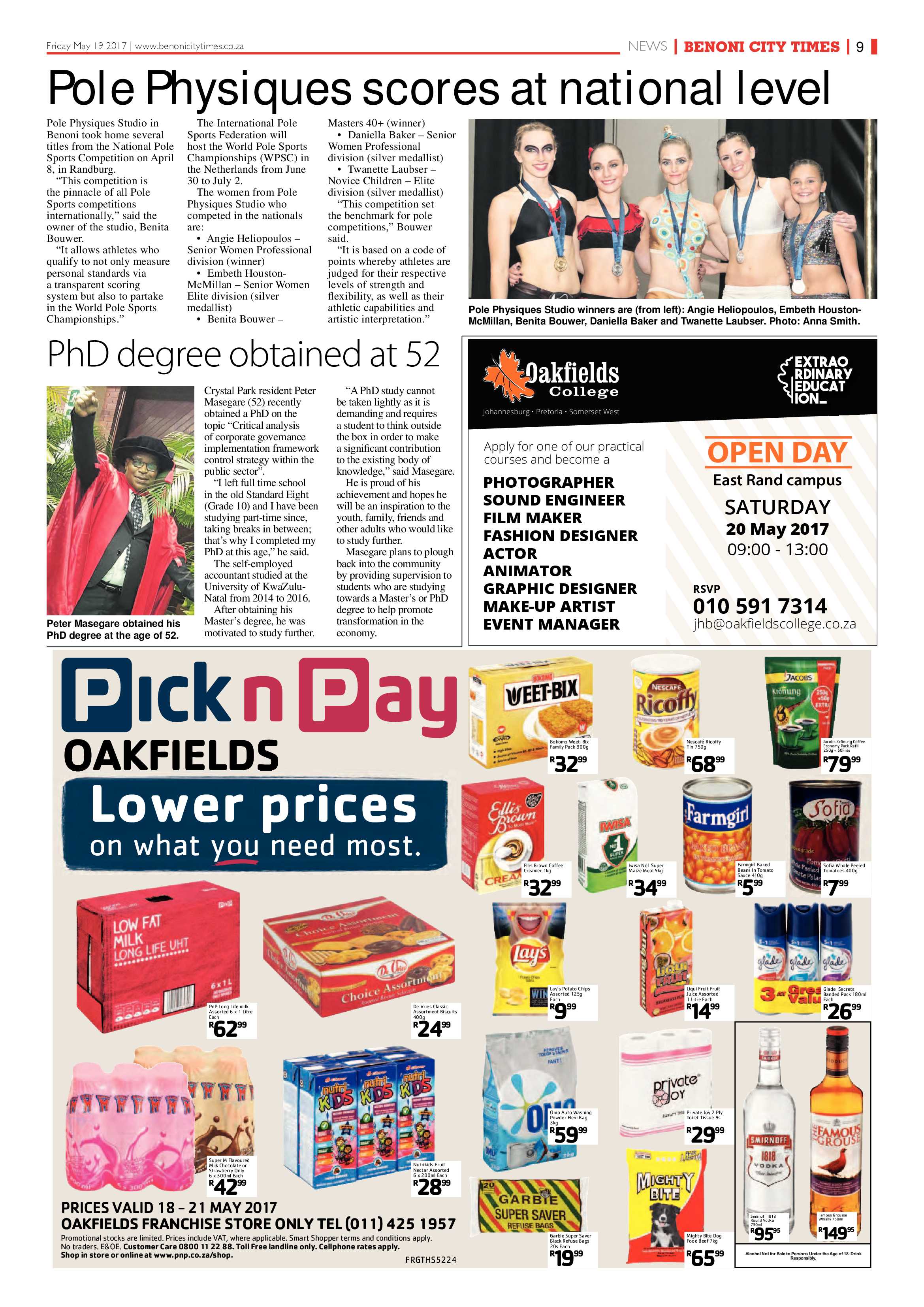 Benoni City Times 18 May 2017 page 9