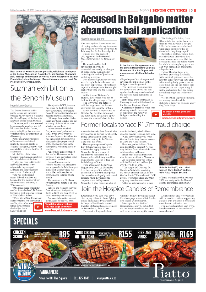 Benoni City Times 18 Nov 2022 page 3