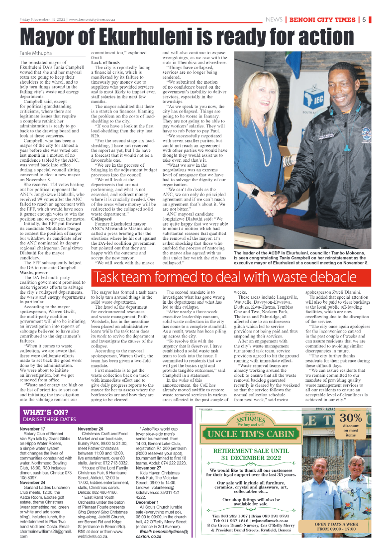 Benoni City Times 18 Nov 2022 page 5