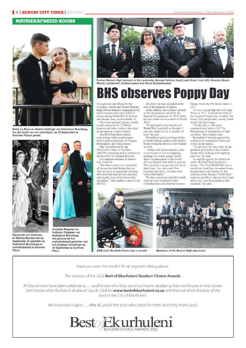 Benoni City Times 18 Nov 2022 page 6