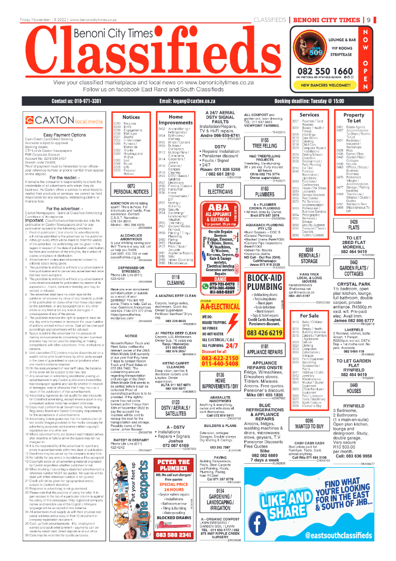 Benoni City Times 18 Nov 2022 page 9