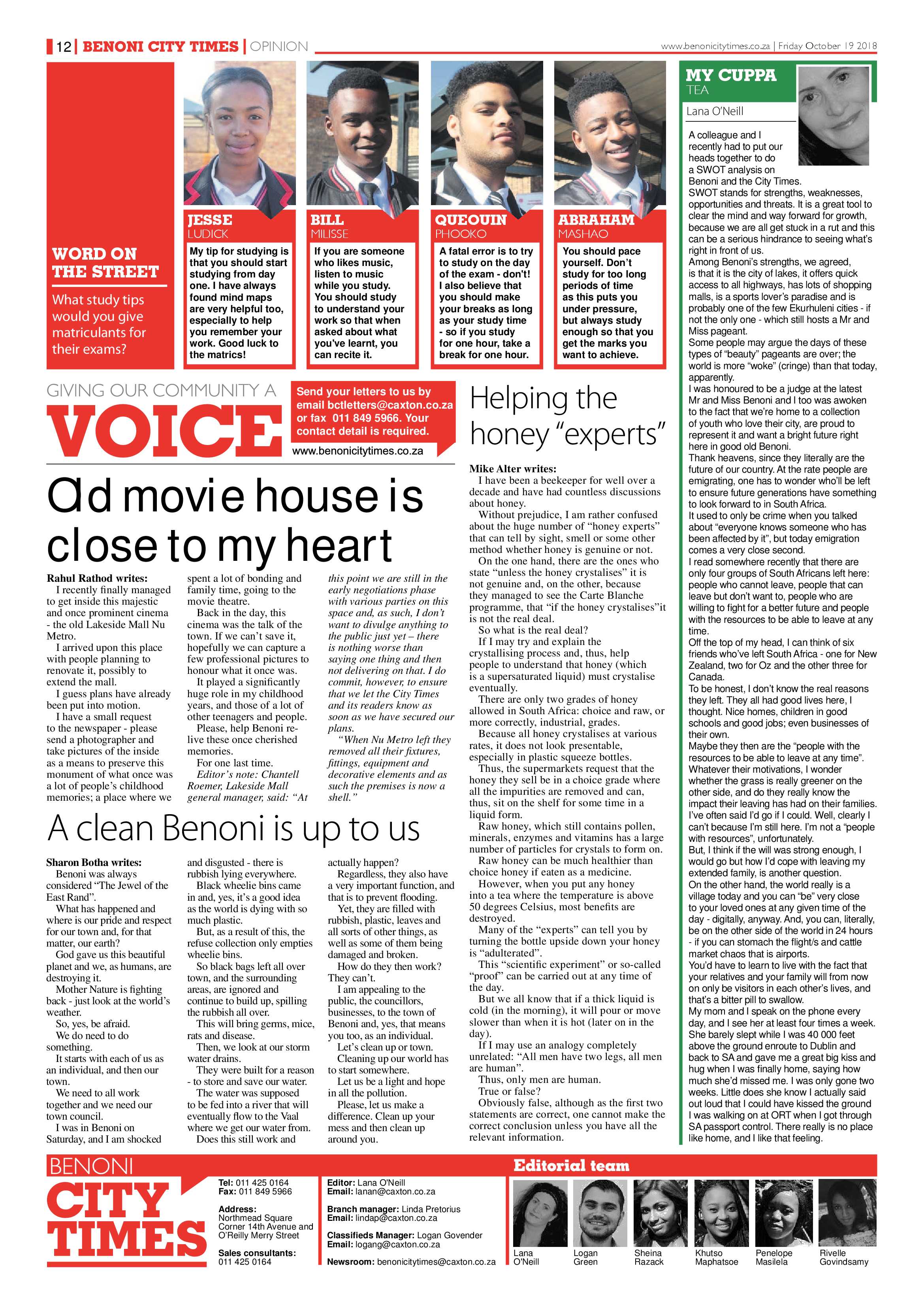 Benoni City Times 18 October 2018 page 12