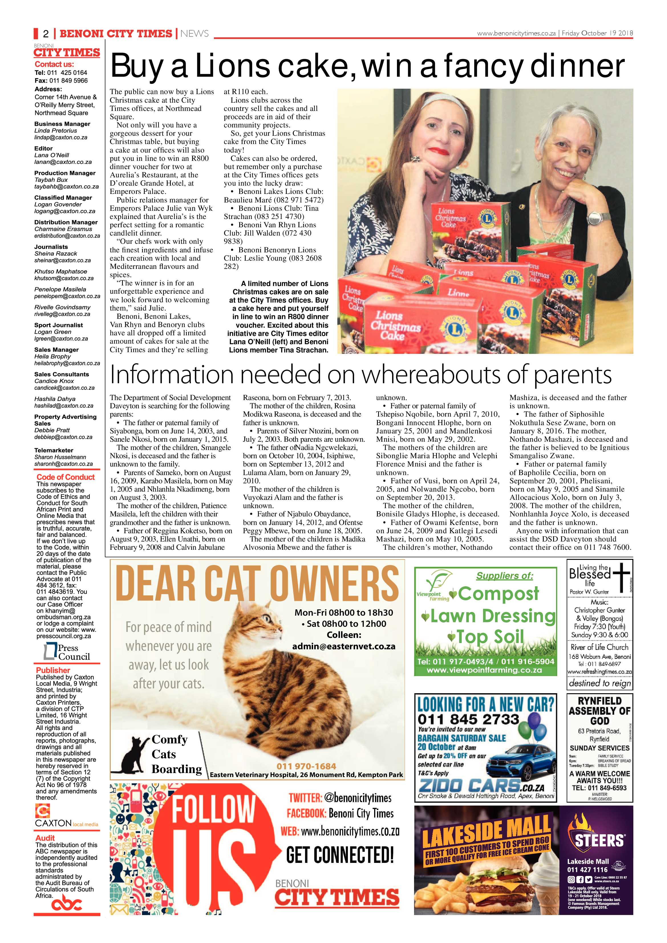 Benoni City Times 18 October 2018 page 2