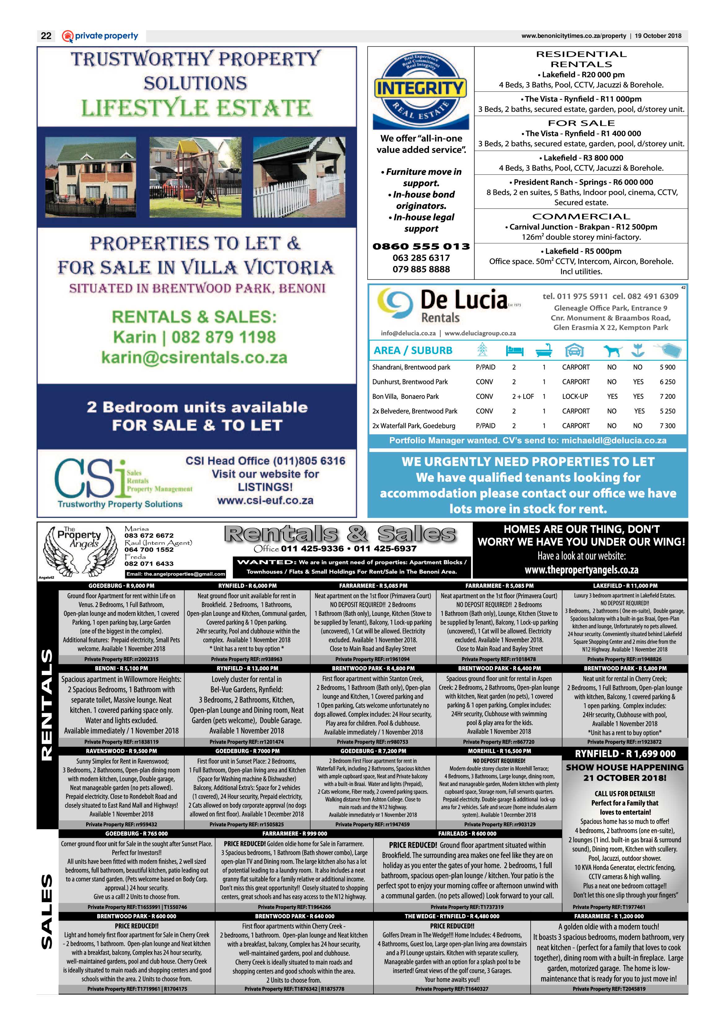 Benoni City Times 18 October 2018 page 22