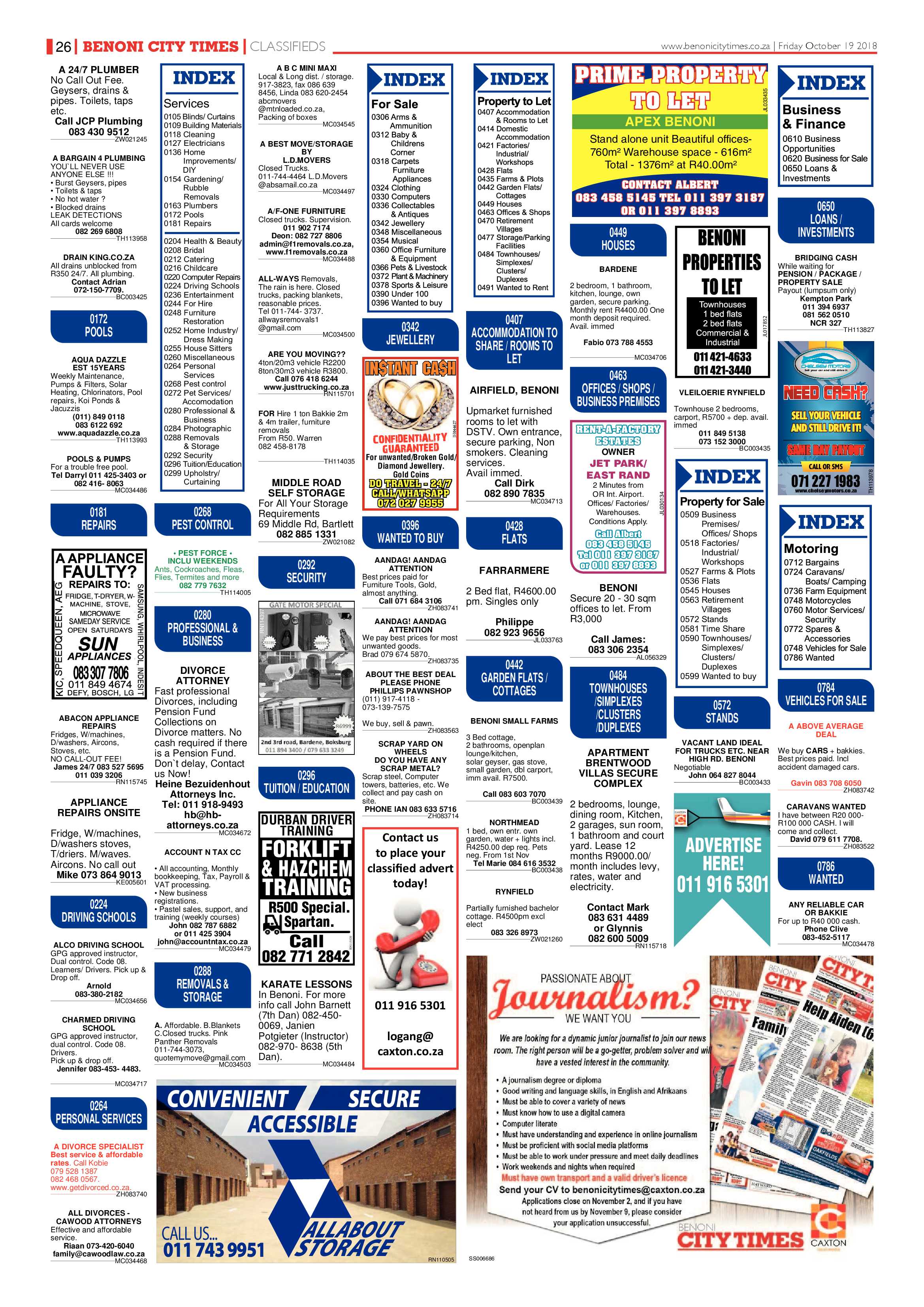 Benoni City Times 18 October 2018 page 26