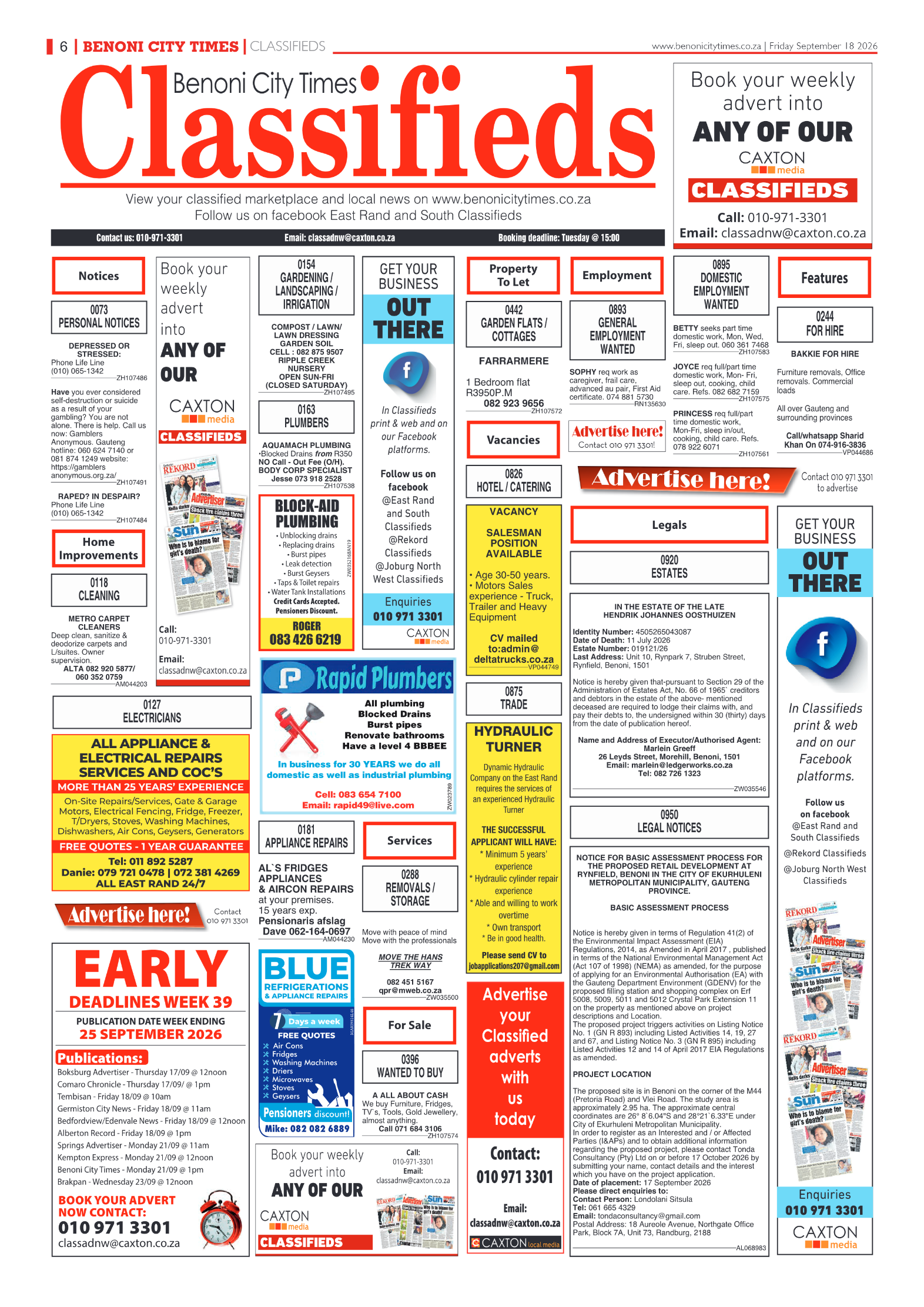 Benoni City Times 18 September 2026 page 6