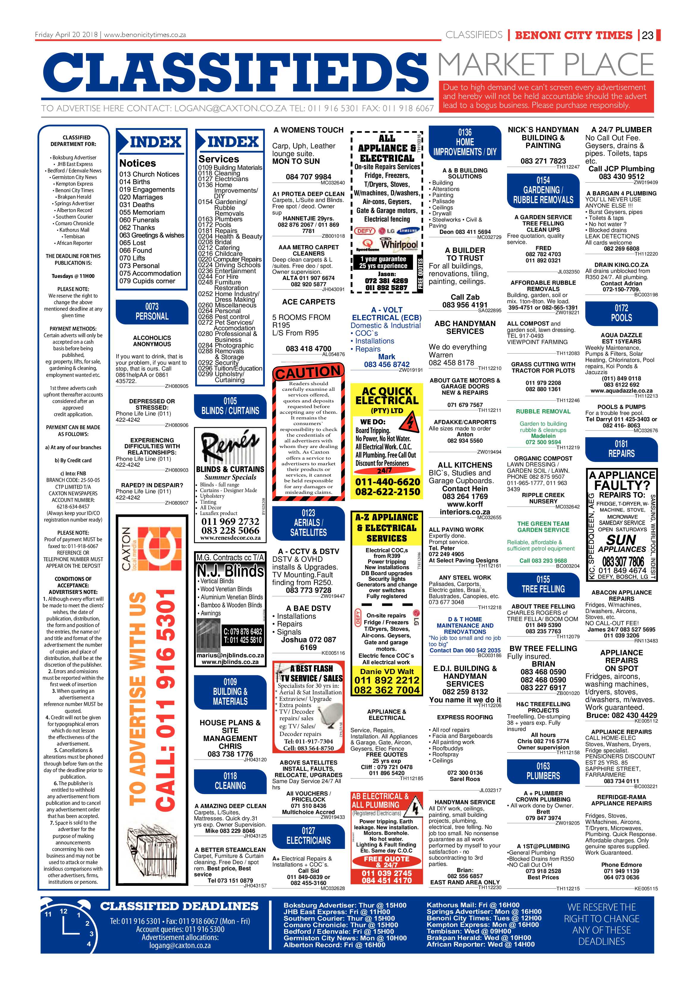 Benoni City Times 19 April 2018 page 23