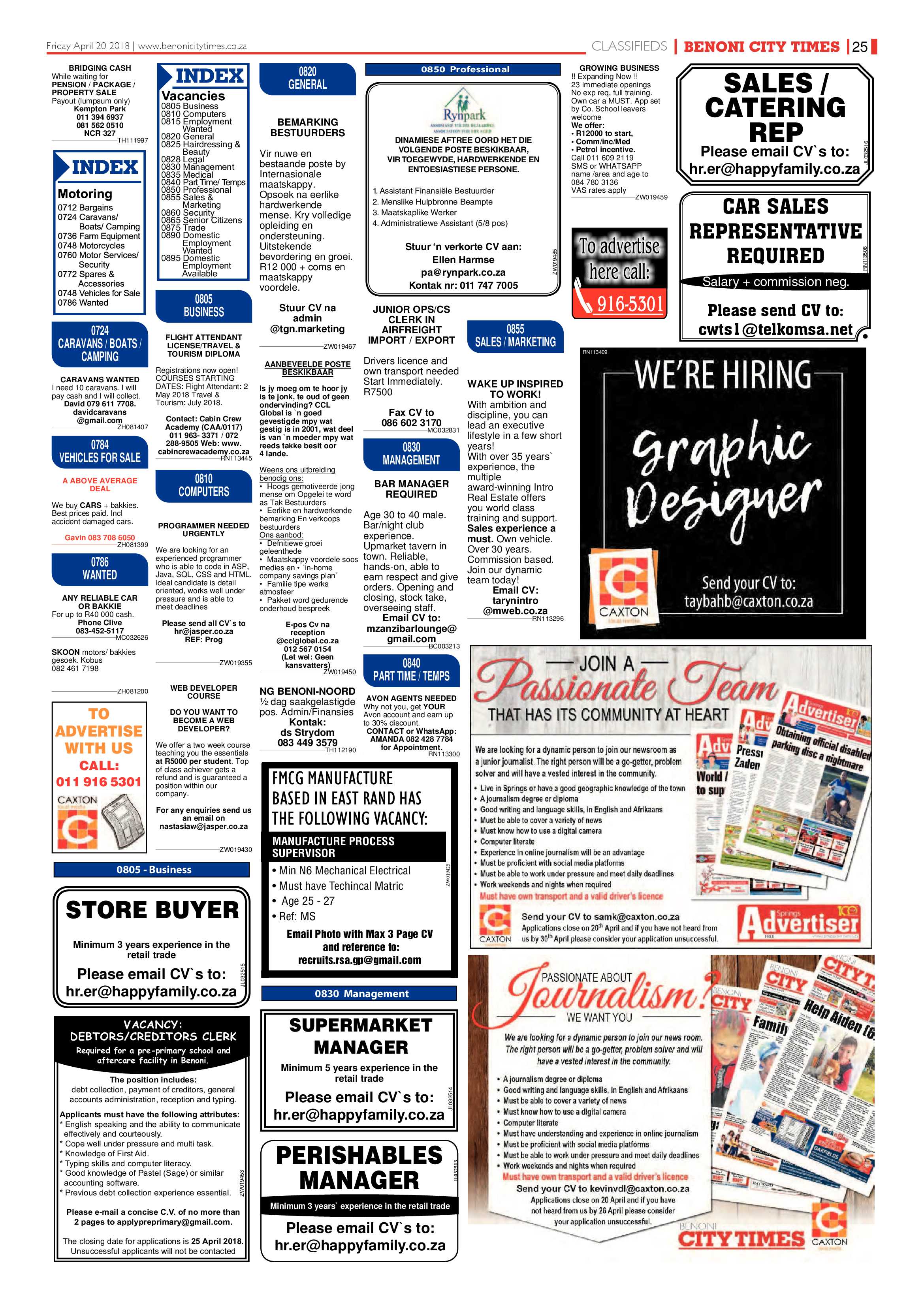 Benoni City Times 19 April 2018 page 25