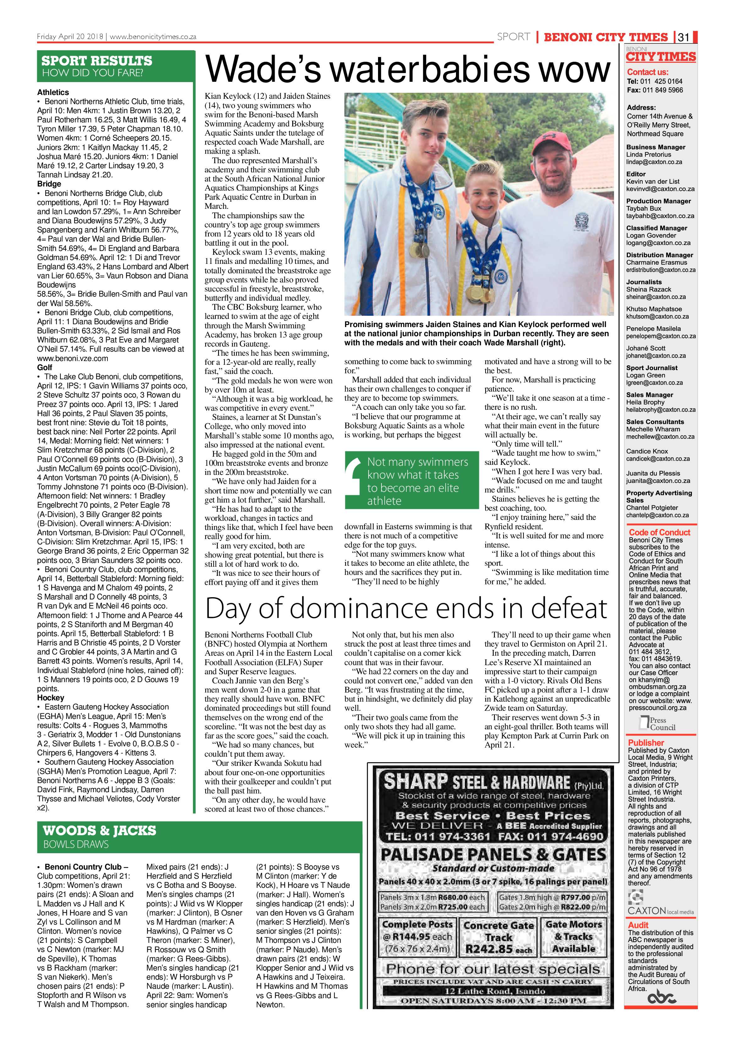 Benoni City Times 19 April 2018 page 31