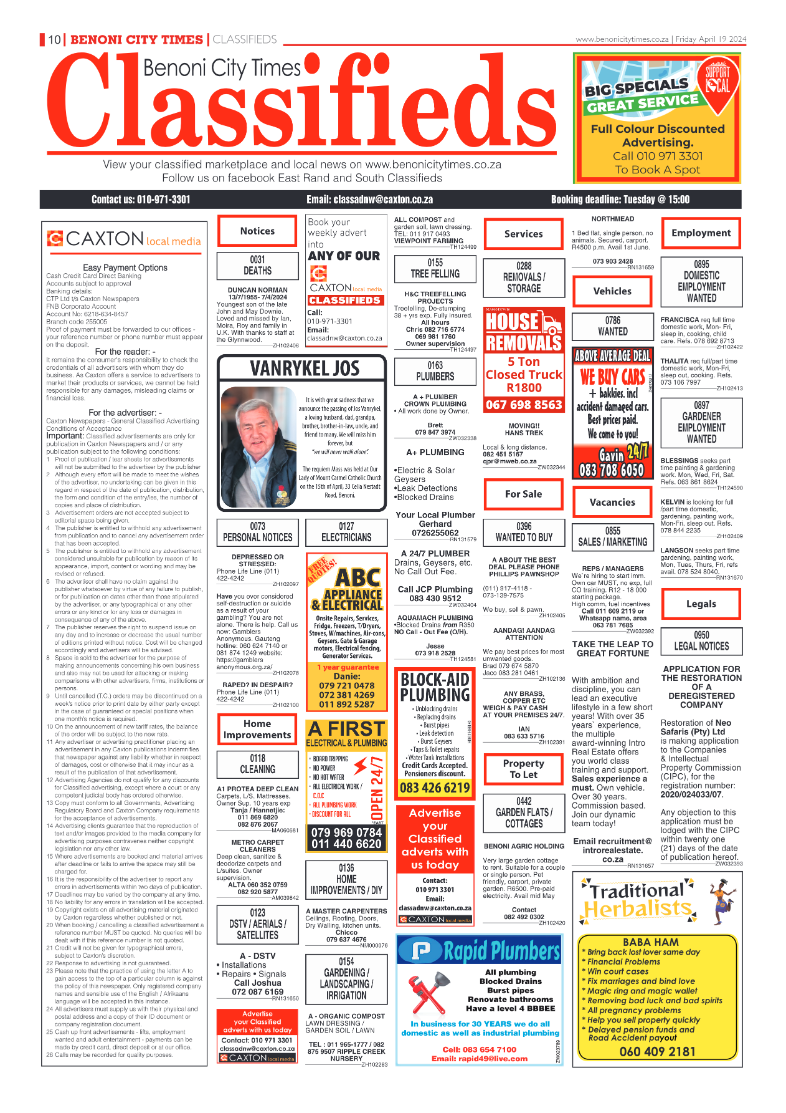 Benoni City Times 19 April 2024 page 9