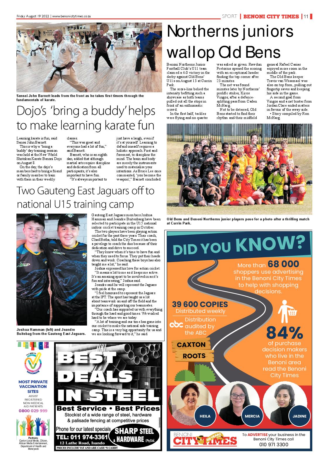 Benoni City Times 19 August 2022 page 11