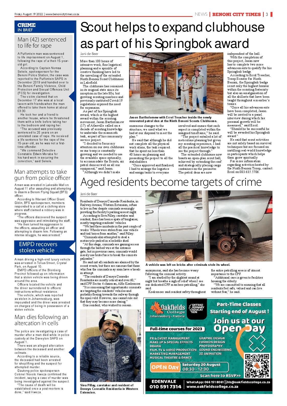 Benoni City Times 19 August 2022 page 3