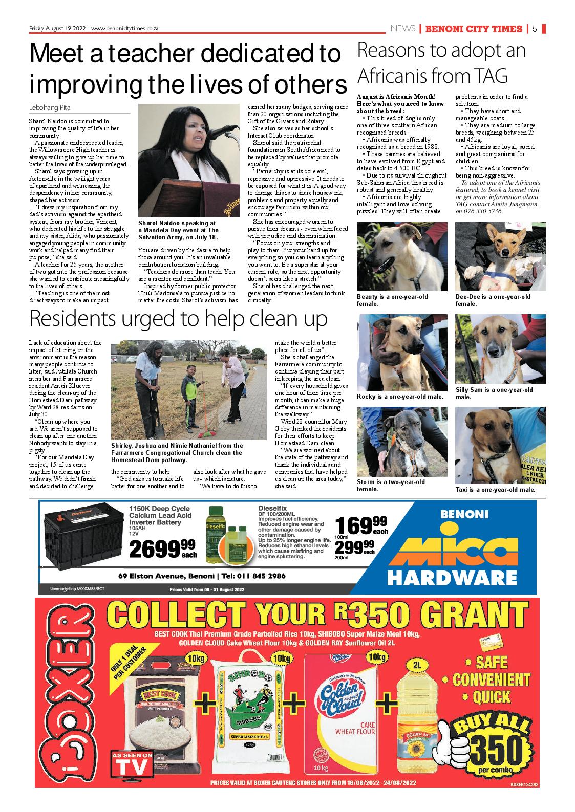 Benoni City Times 19 August 2022 page 5