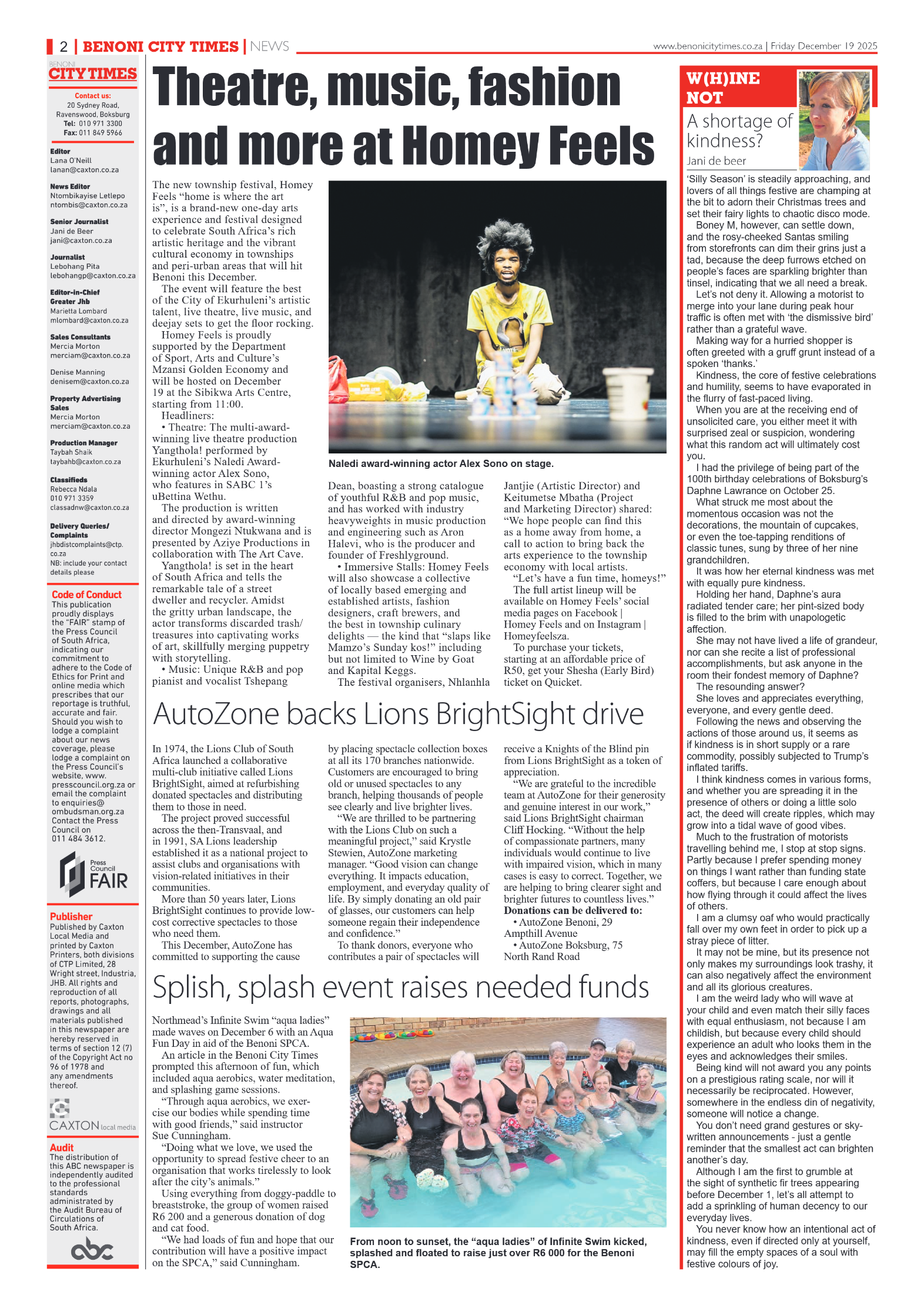 Benoni City Times 19 December 2025 page 2