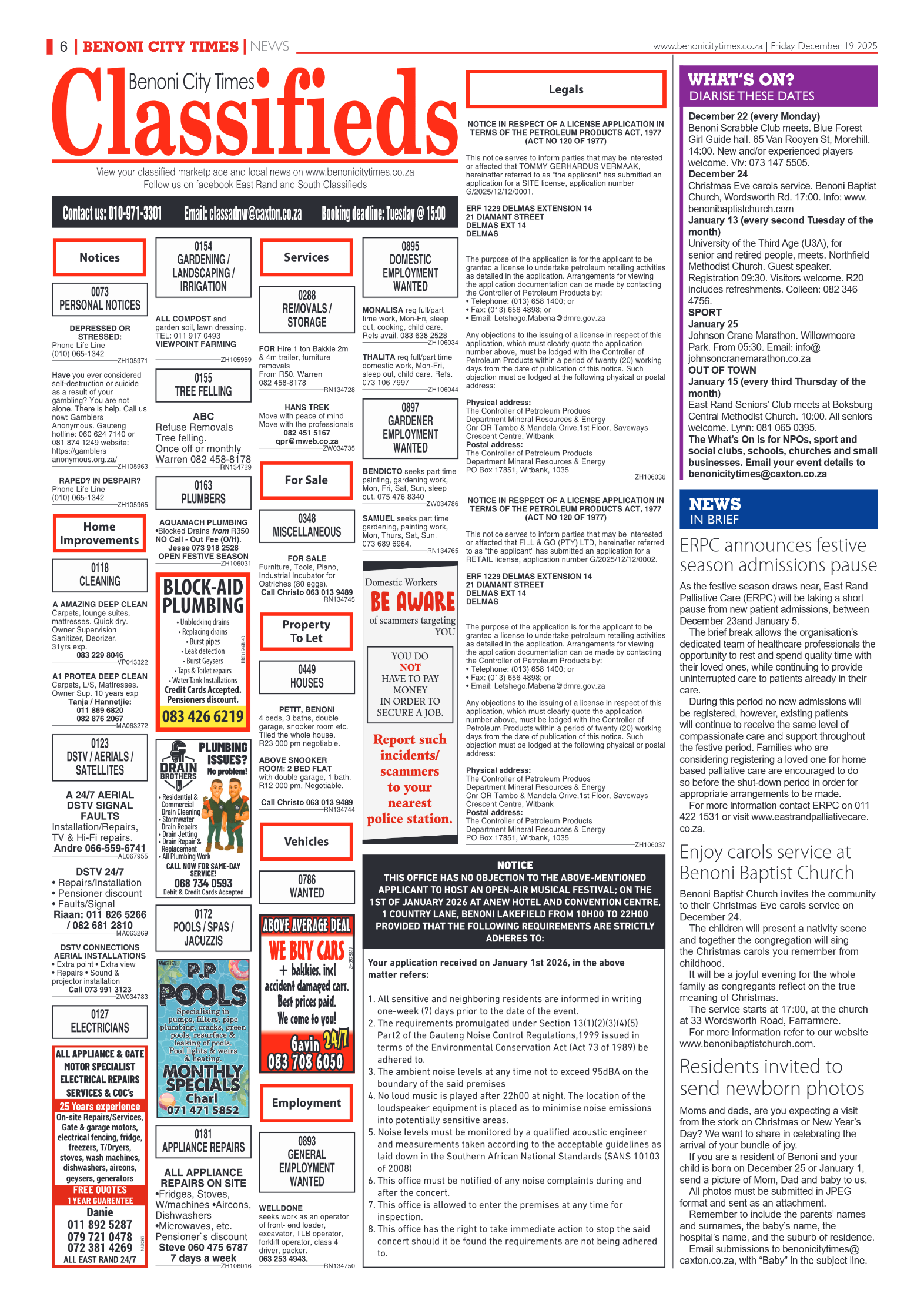 Benoni City Times 19 December 2025 page 6