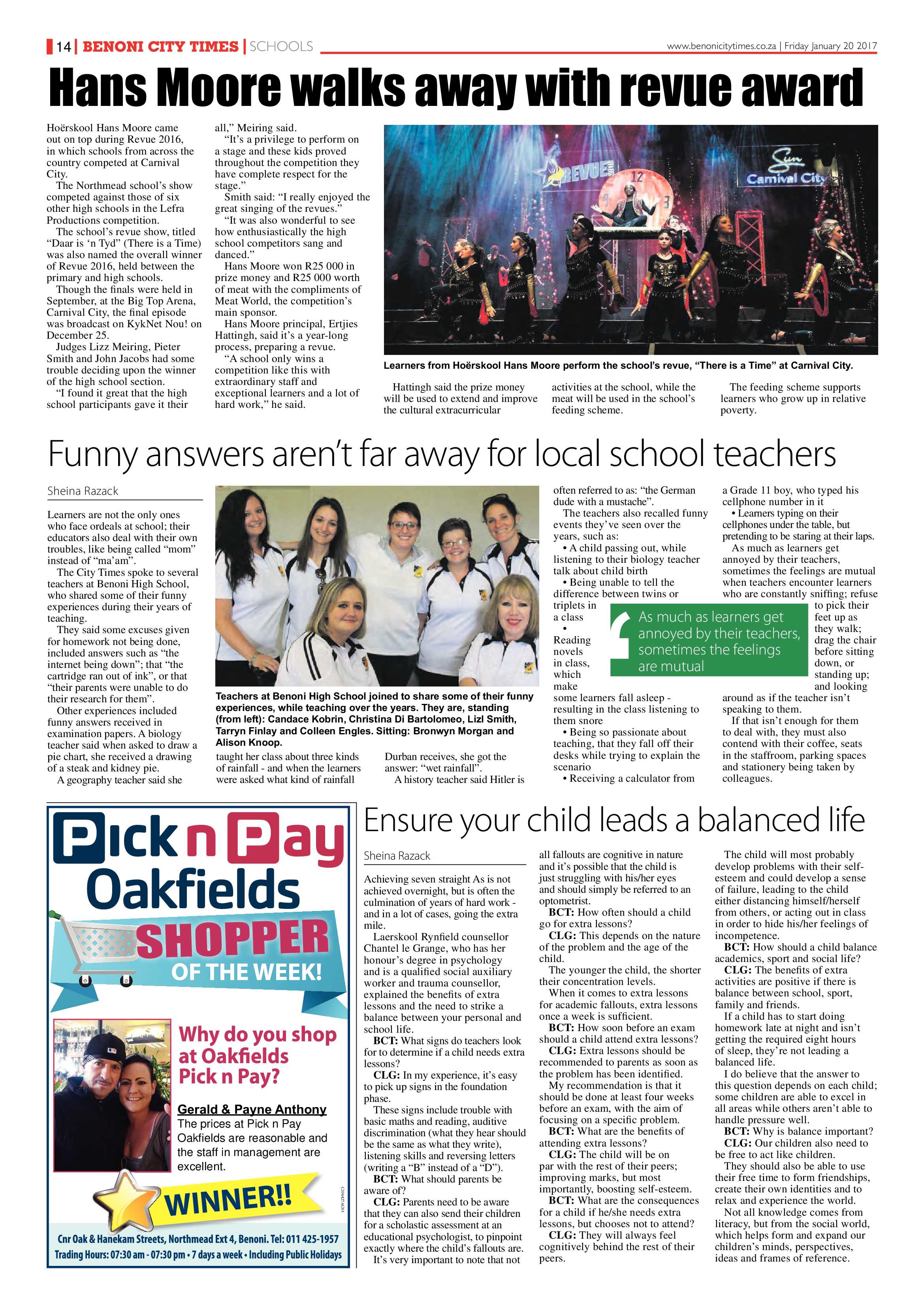 Benoni City Times 19 January 2017 page 14