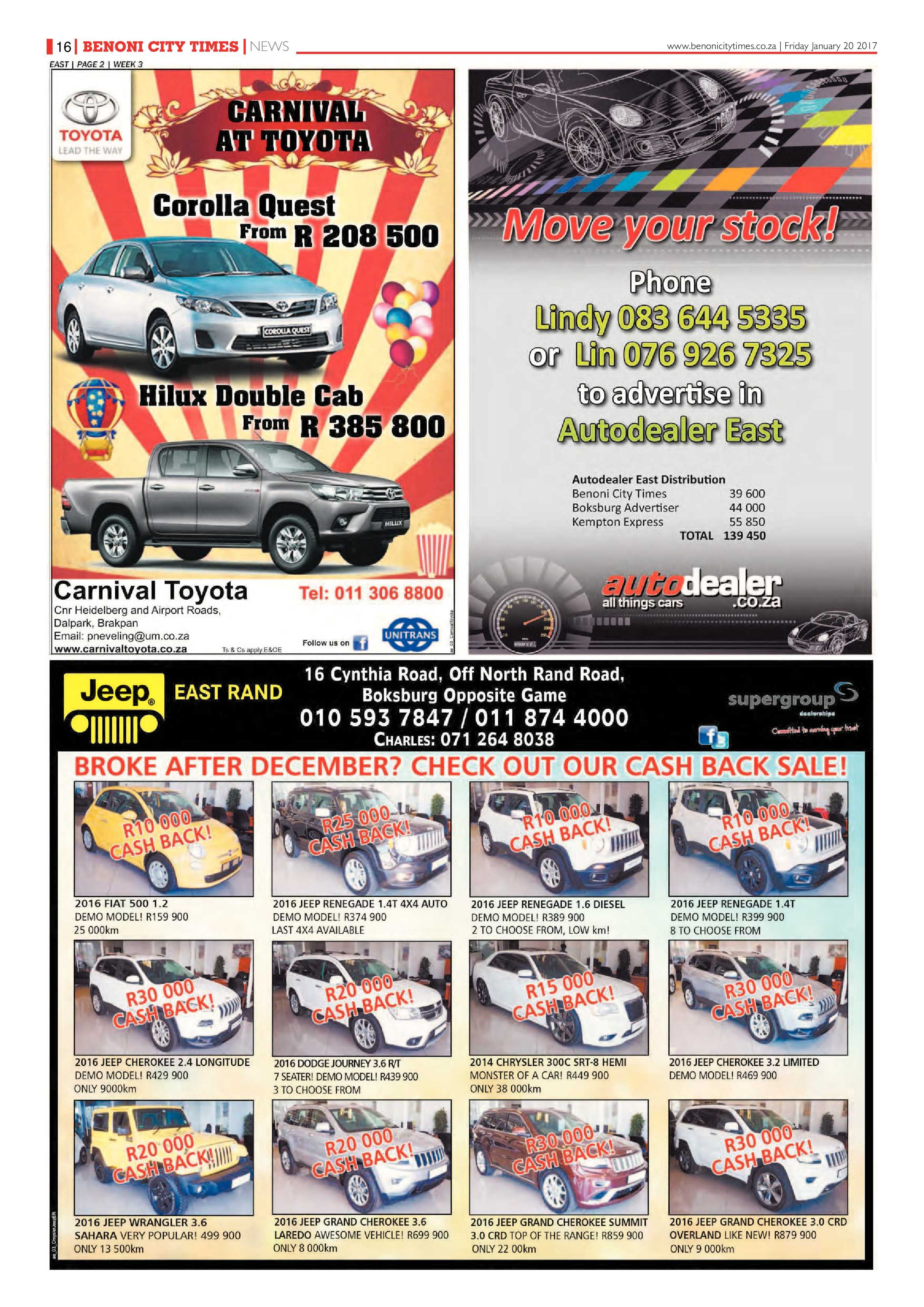 Benoni City Times 19 January 2017 page 16