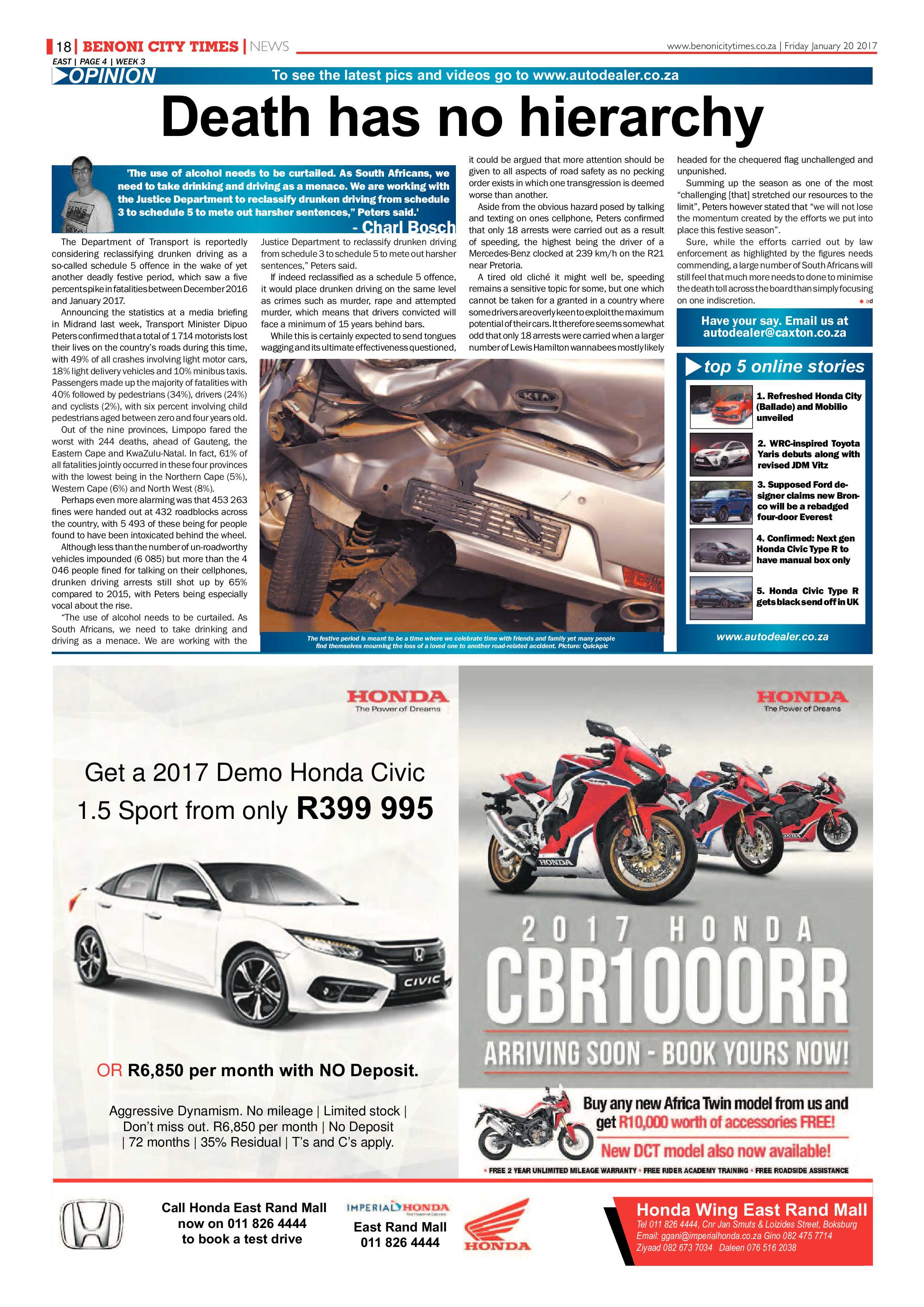 Benoni City Times 19 January 2017 page 18