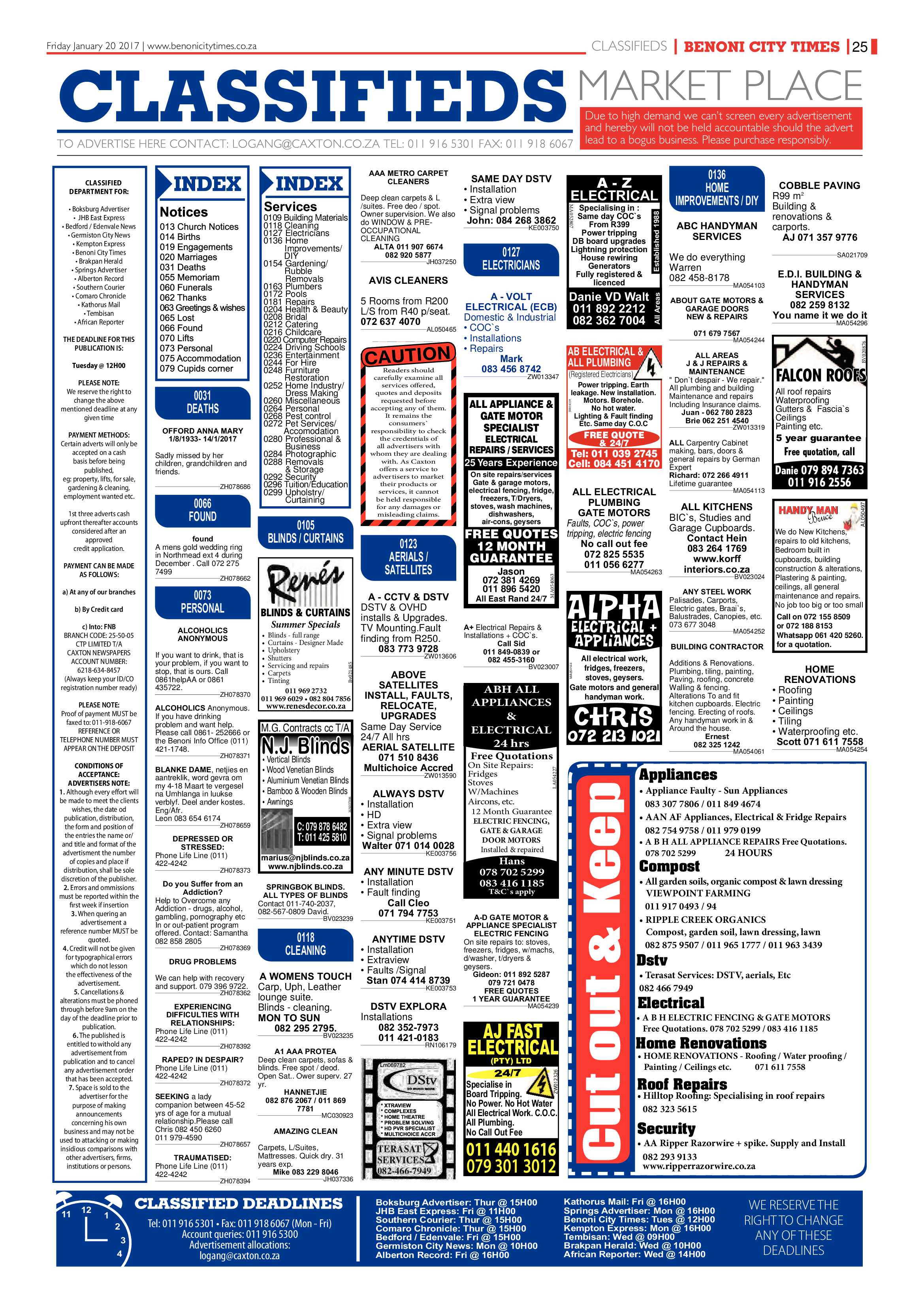 Benoni City Times 19 January 2017 page 25