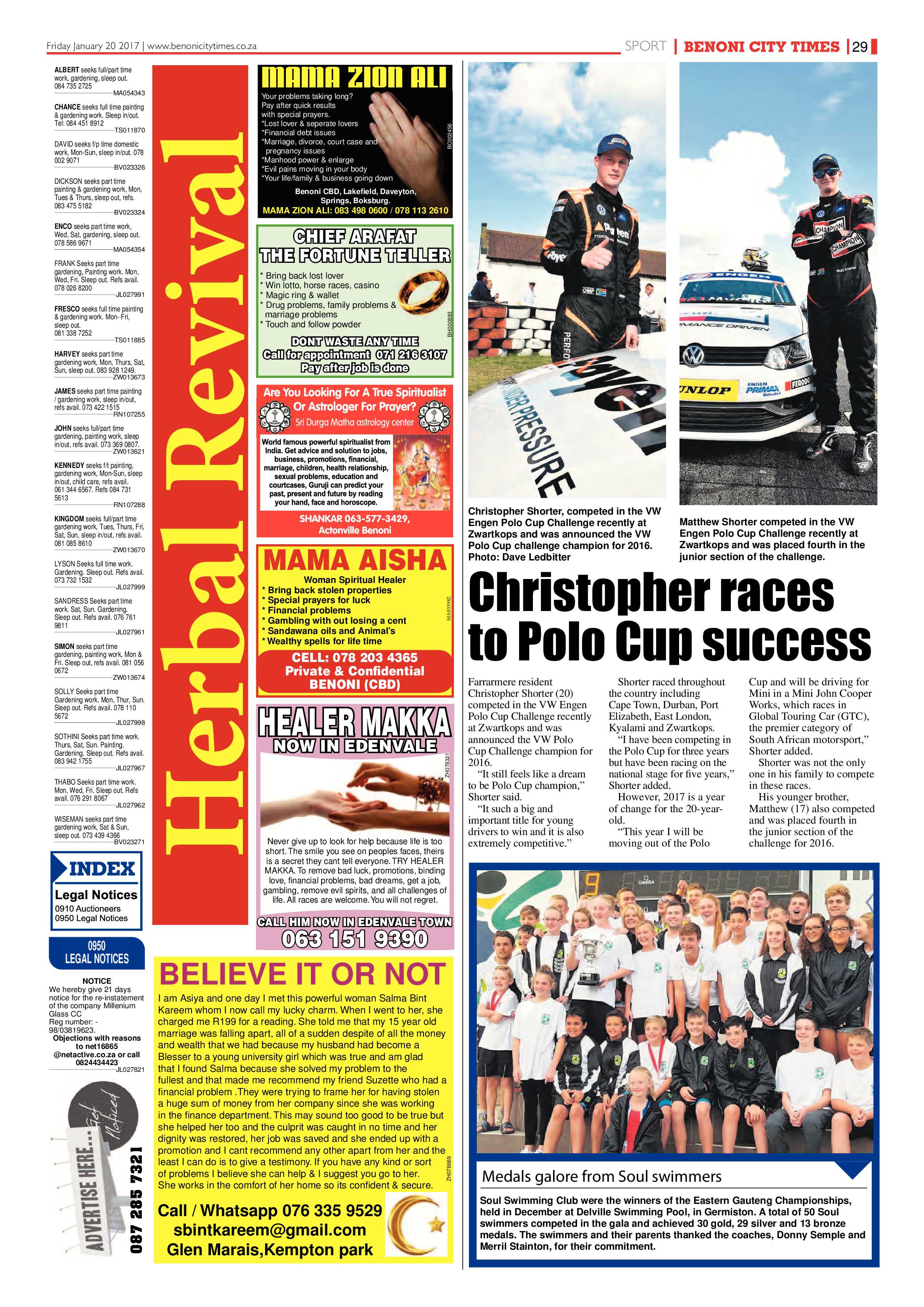 Benoni City Times 19 January 2017 page 29