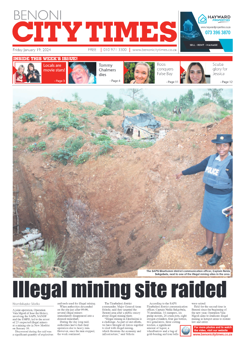 Benoni City Times 19 January 2024 page 1