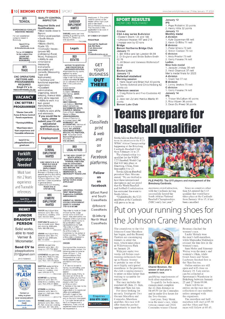 Benoni City Times 19 January 2024 page 10