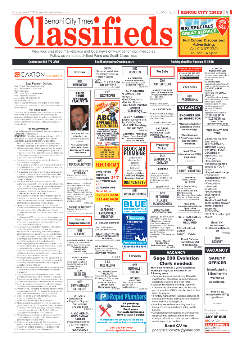 Benoni City Times 19 January 2024 page 9