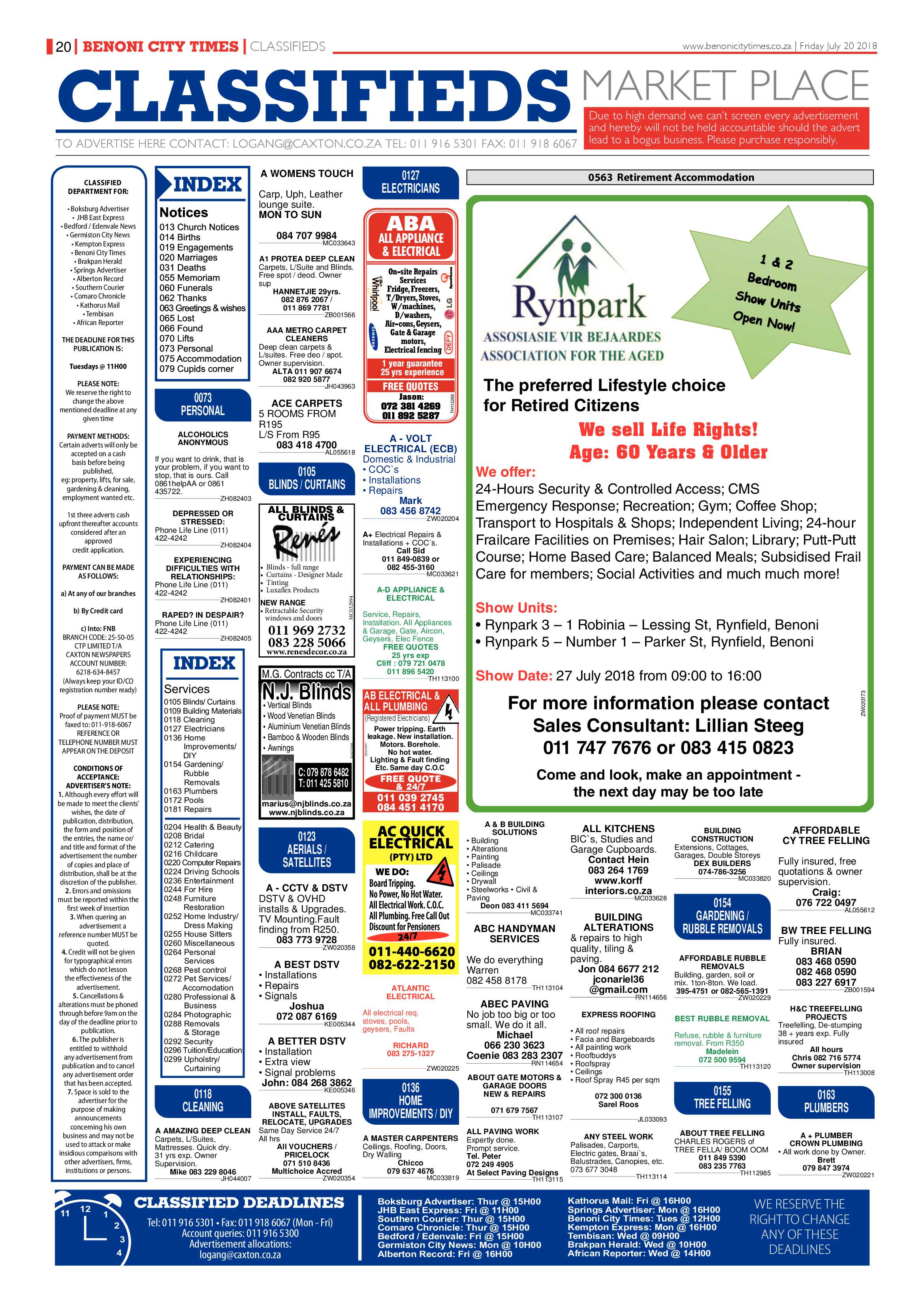 Benoni City Times 19 July 2018 page 20