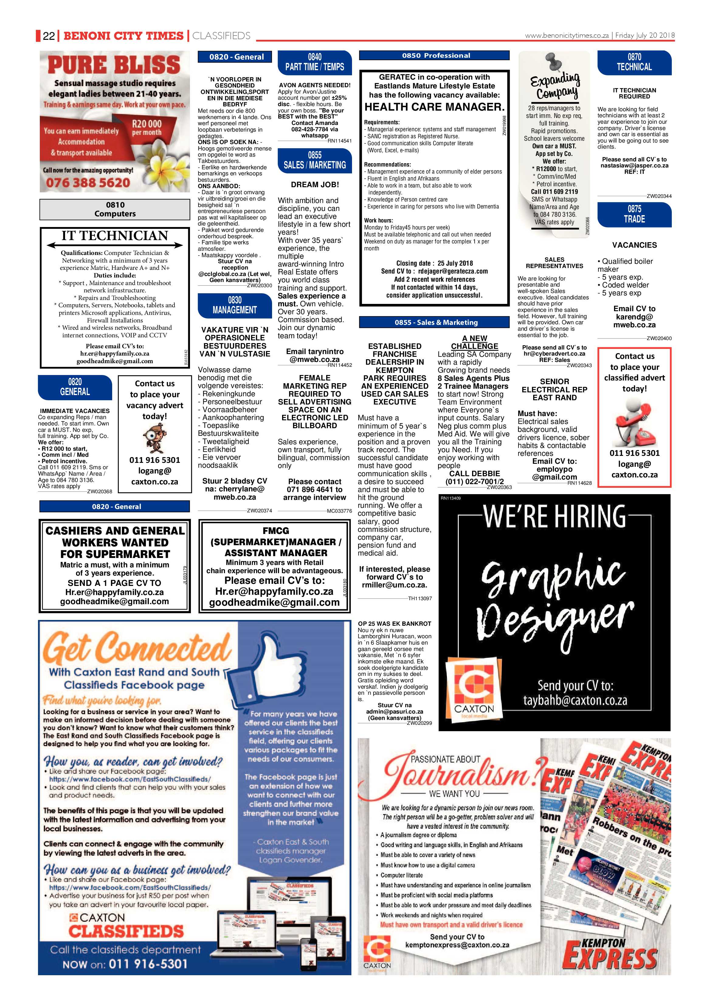 Benoni City Times 19 July 2018 page 22