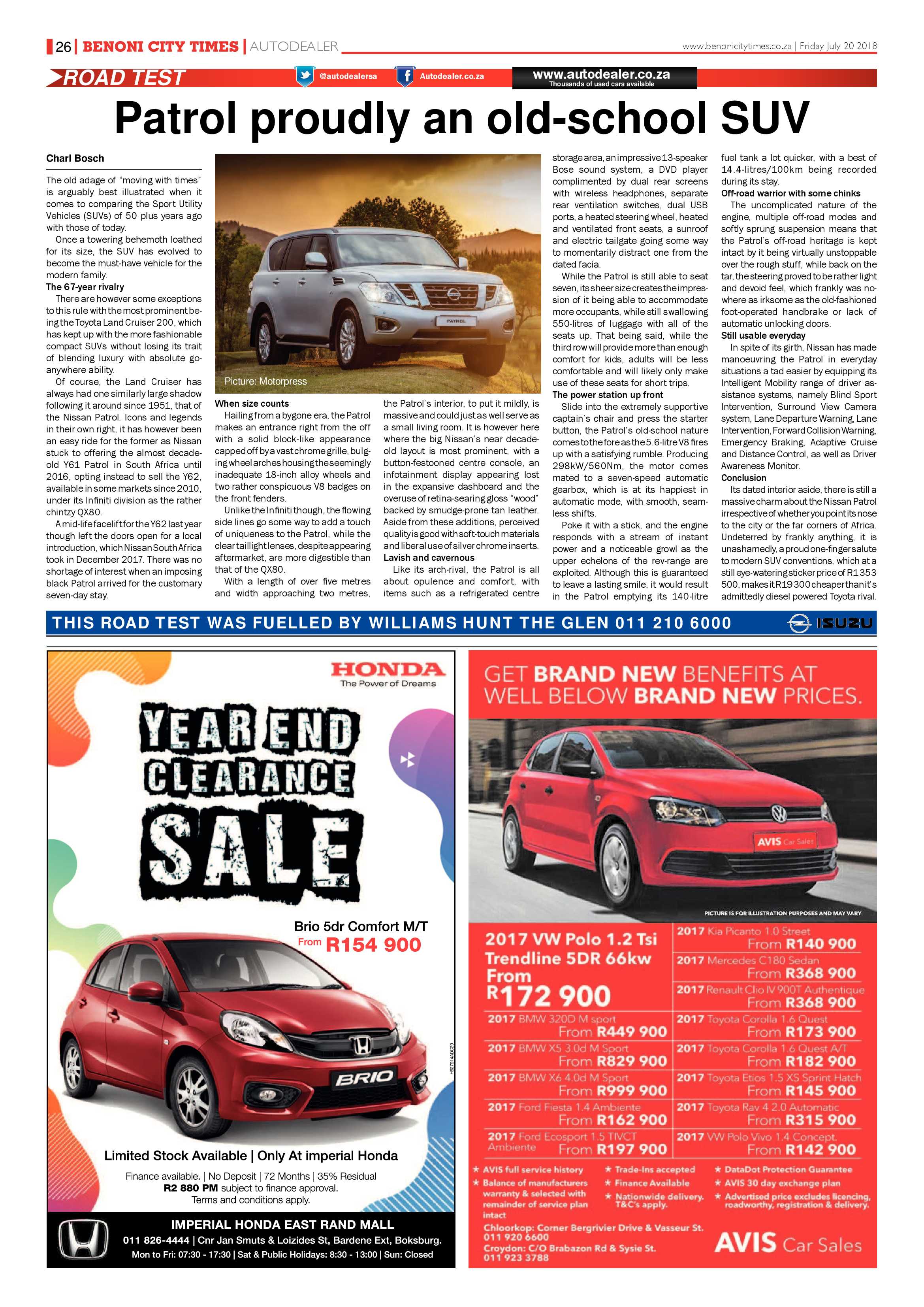 Benoni City Times 19 July 2018 page 26