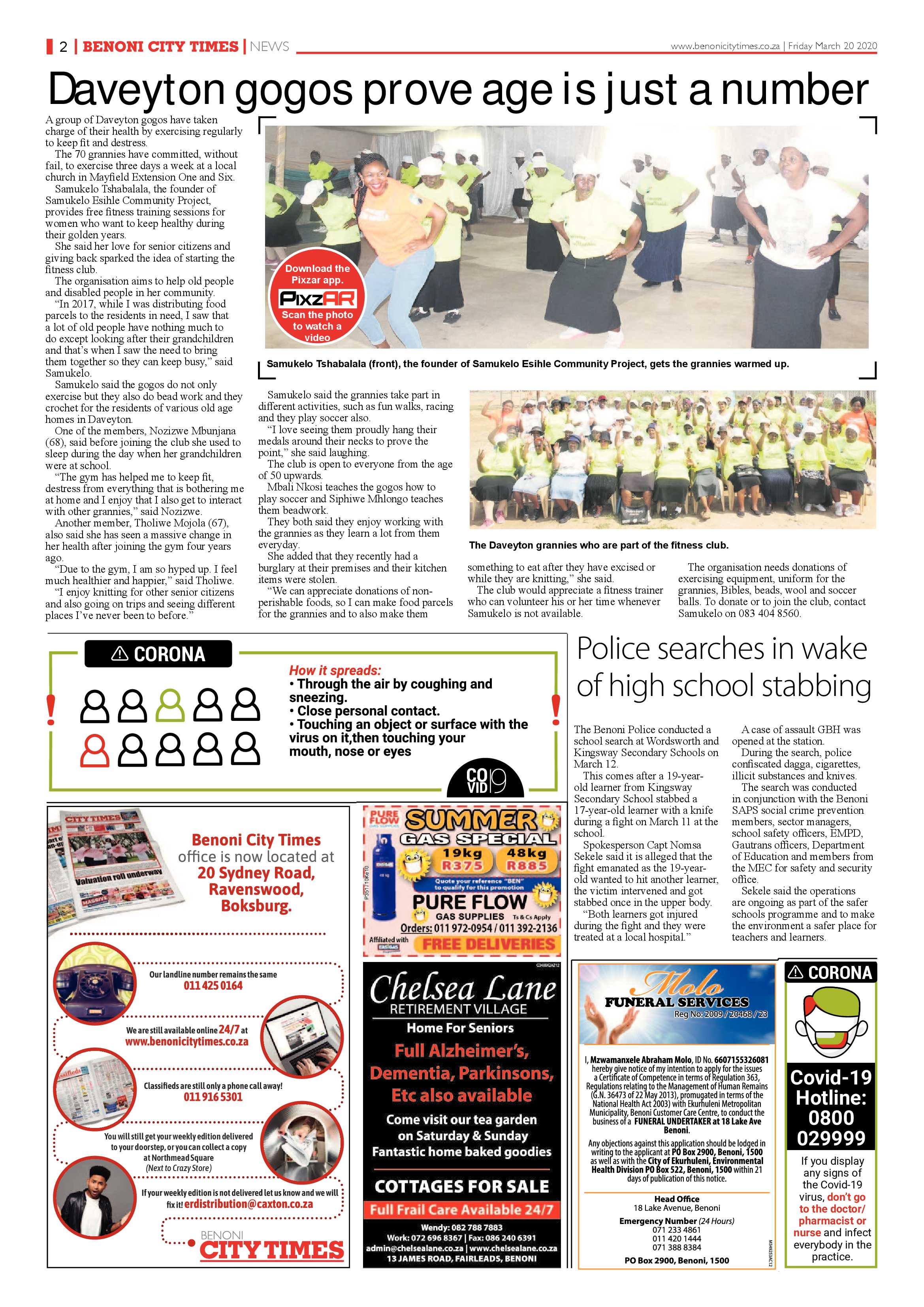 Benoni City Times 19 March 2020 page 2