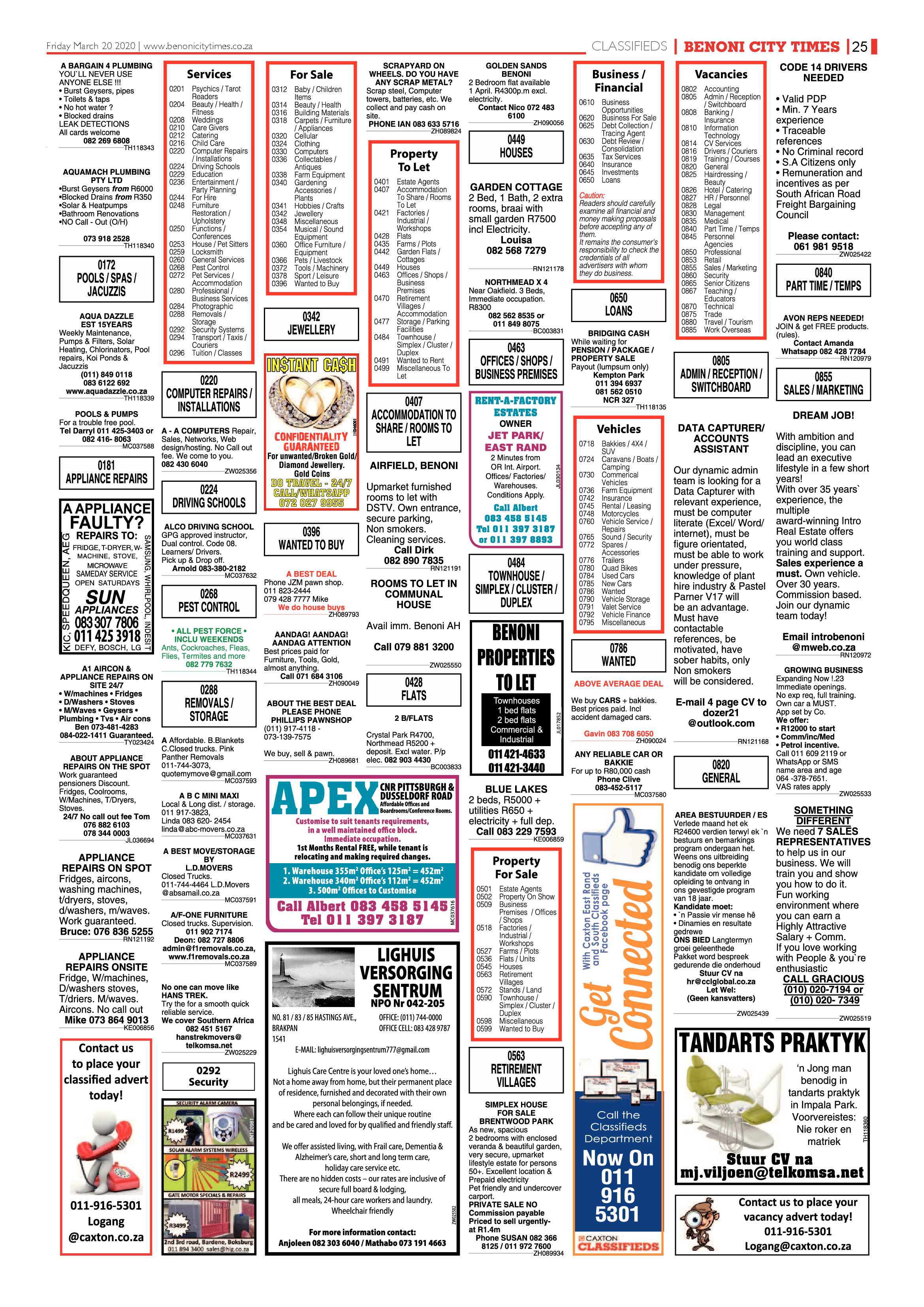 Benoni City Times 19 March 2020 page 25