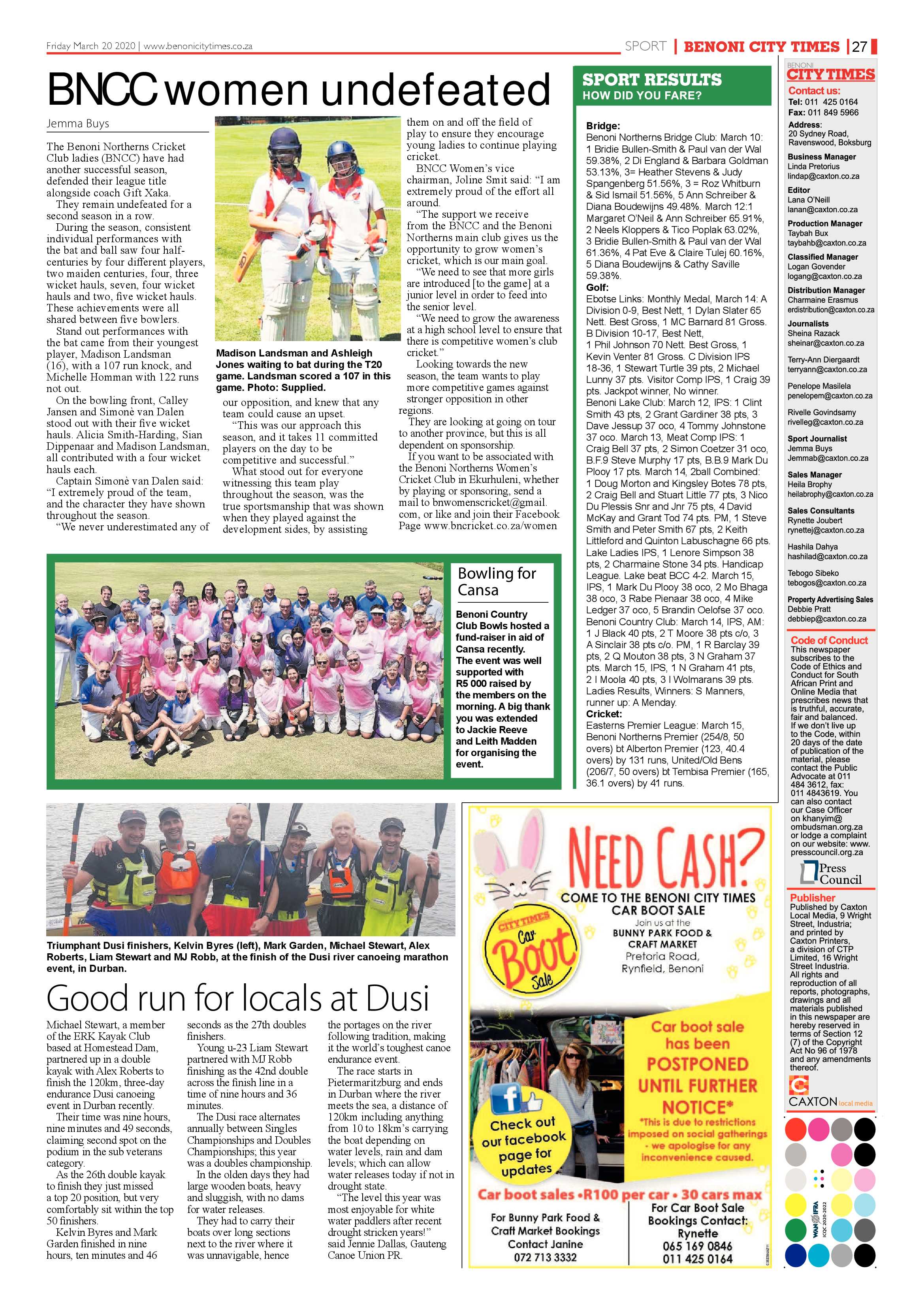 Benoni City Times 19 March 2020 page 27