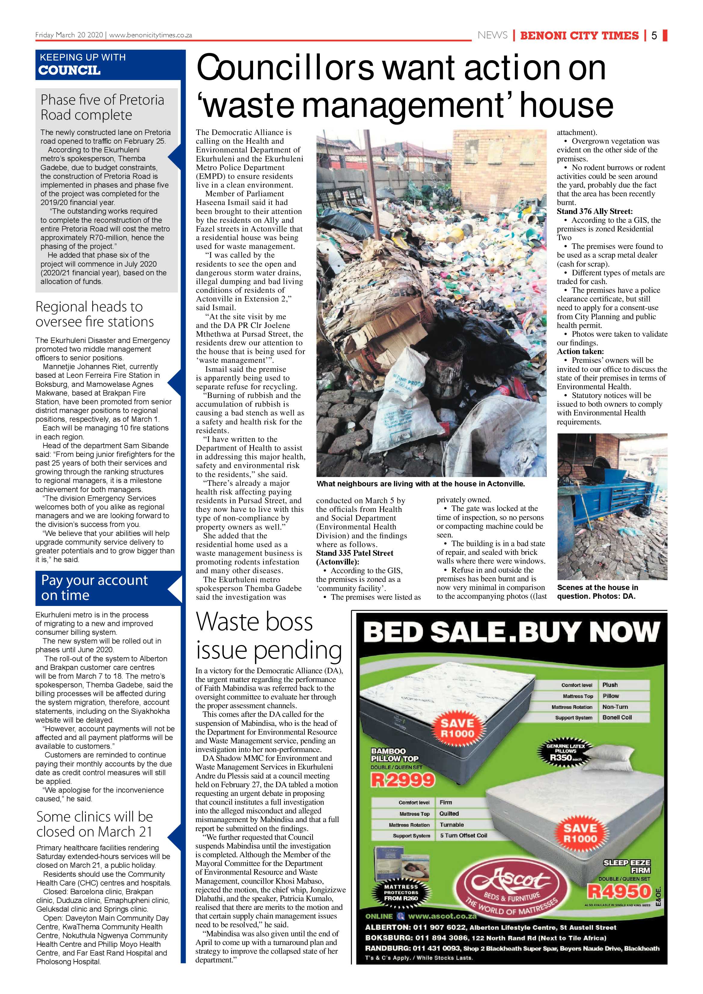 Benoni City Times 19 March 2020 page 5