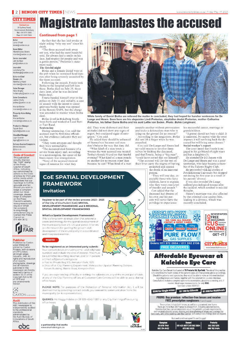 Benoni City Times 19 May 2023 page 2