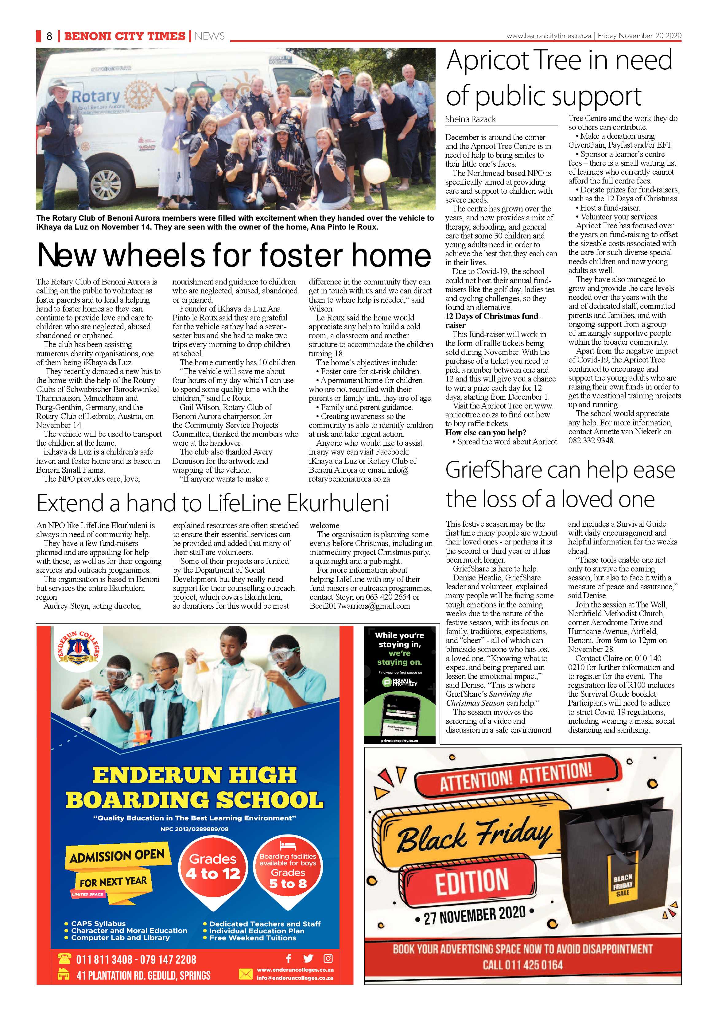 Benoni City Times 19 November 2020 page 8