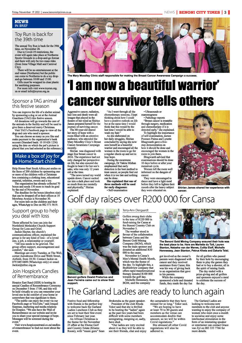 Benoni City Times 19 November 2021 page 3