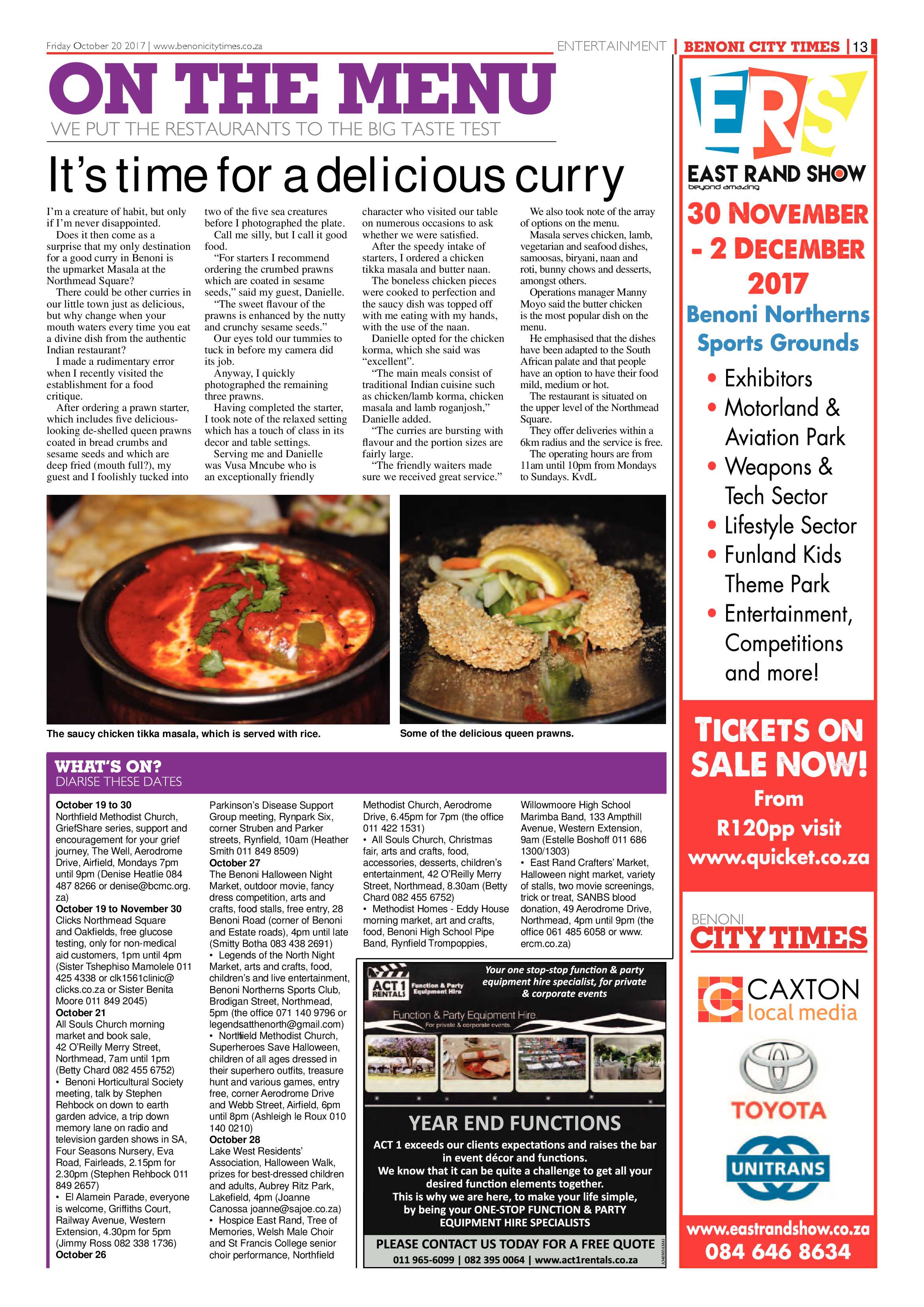 Benoni City Times 19 October 2017 page 13