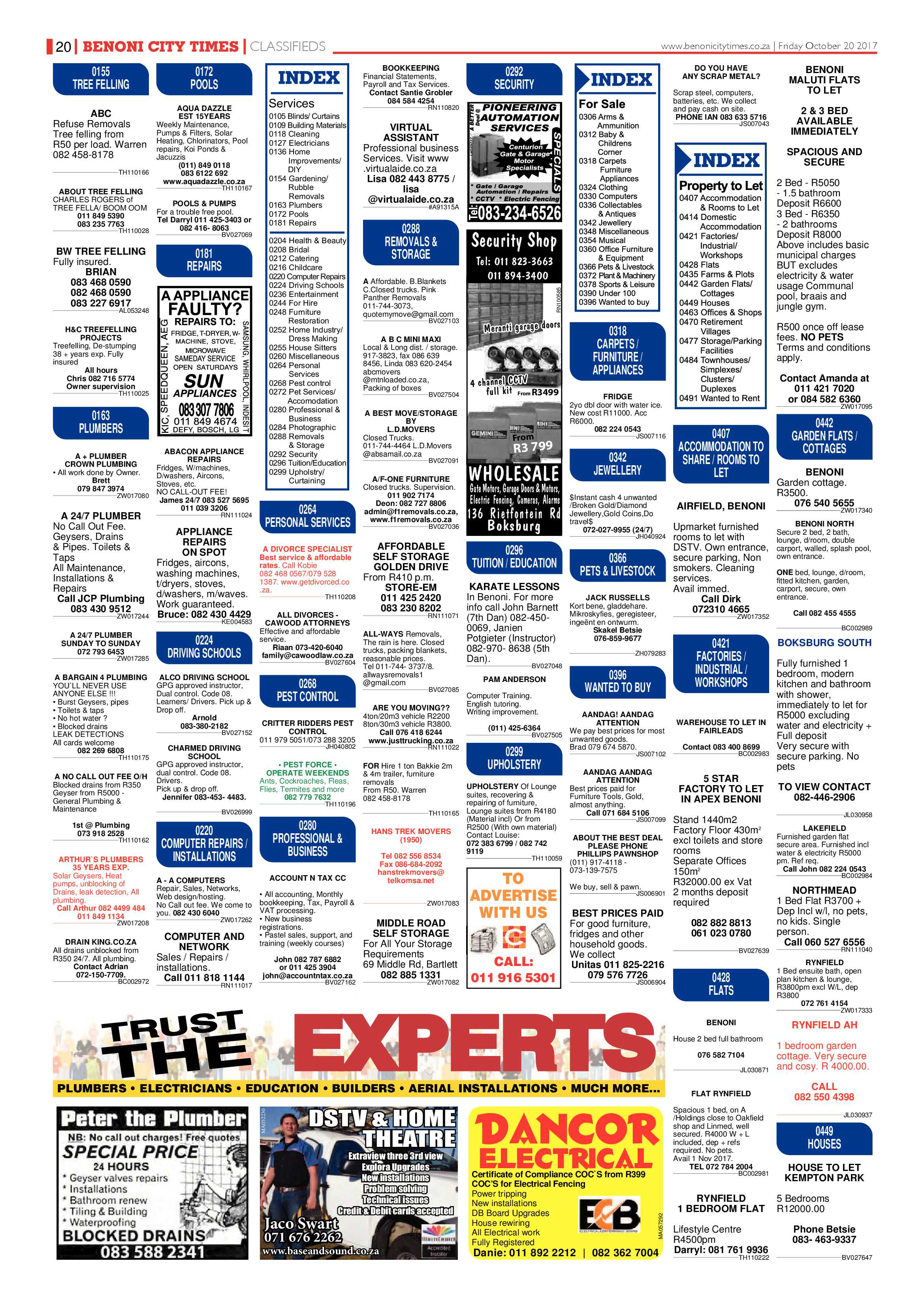 Benoni City Times 19 October 2017 page 20
