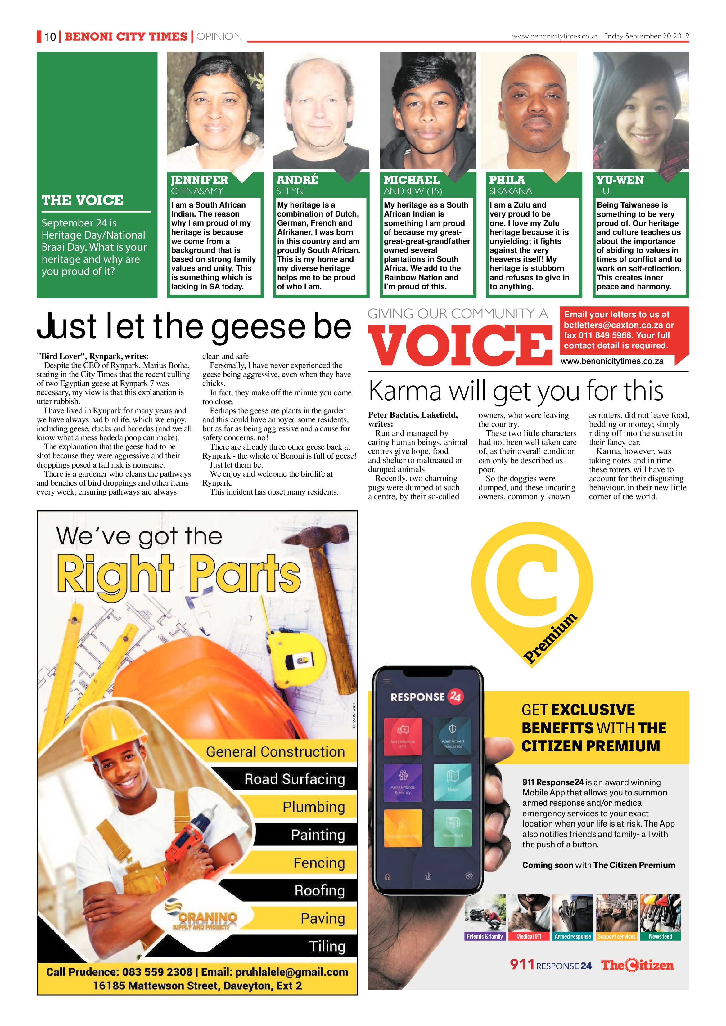 Benoni City Times 19 September 2019 page 10