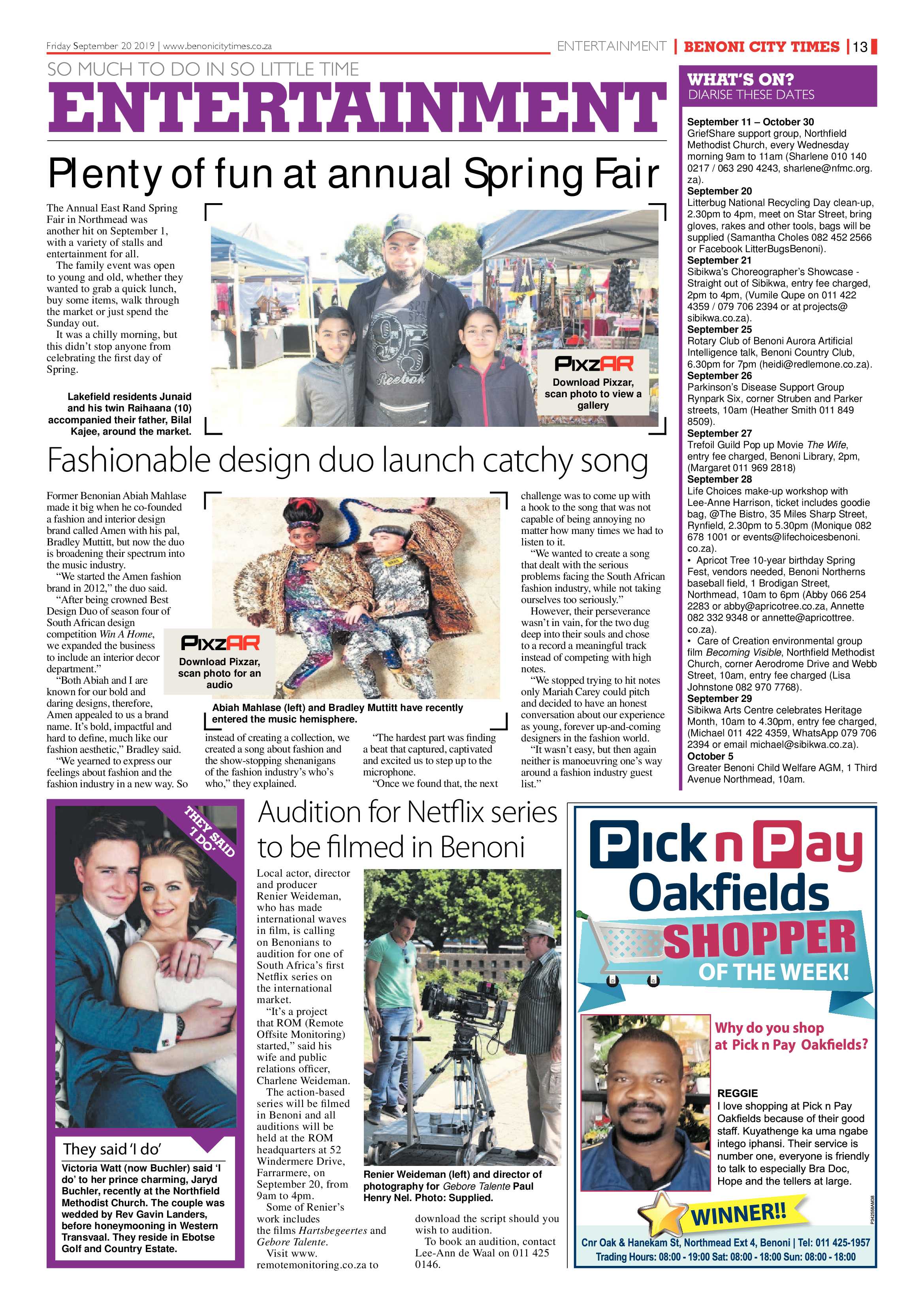 Benoni City Times 19 September 2019 page 13