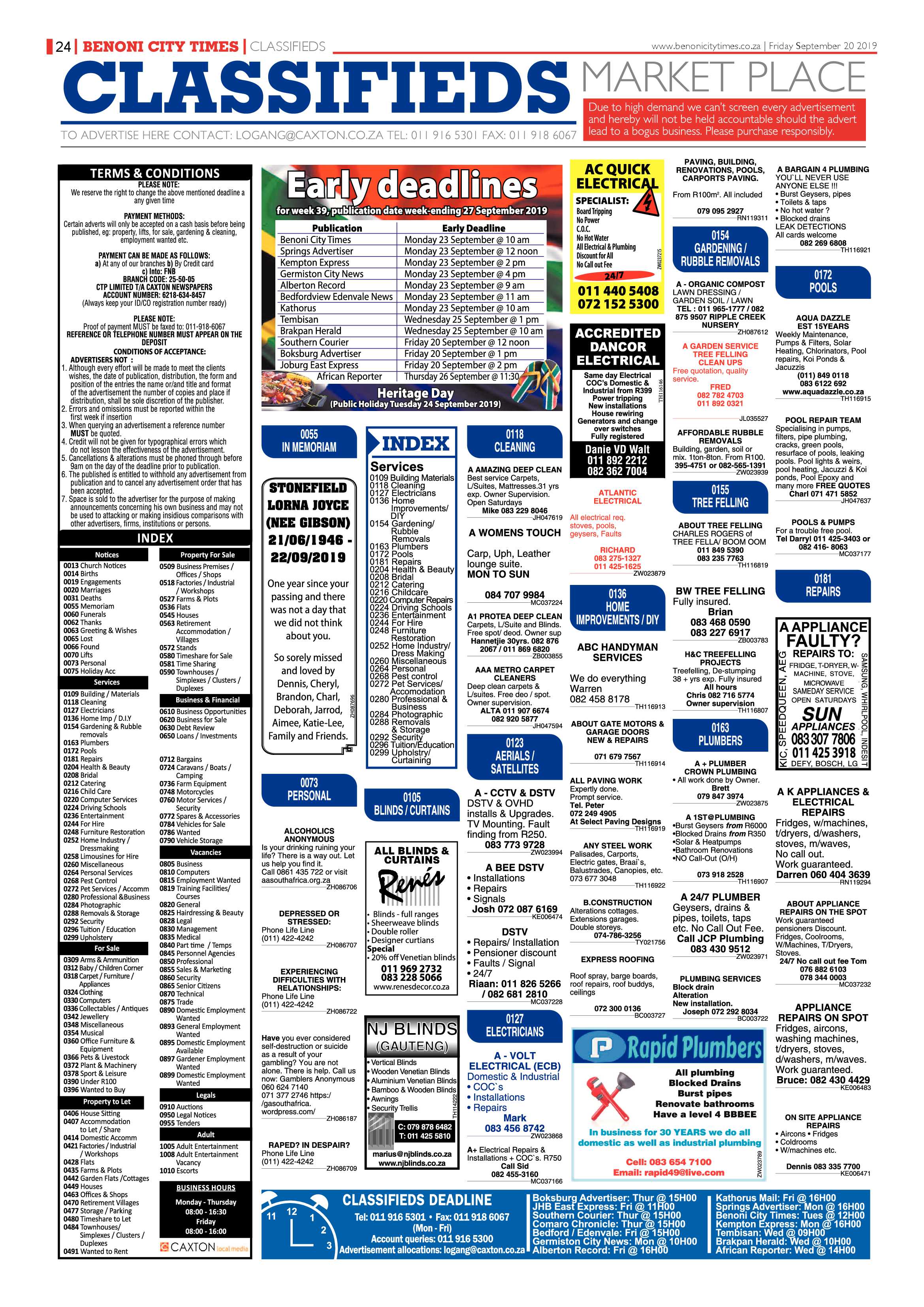 Benoni City Times 19 September 2019 page 24