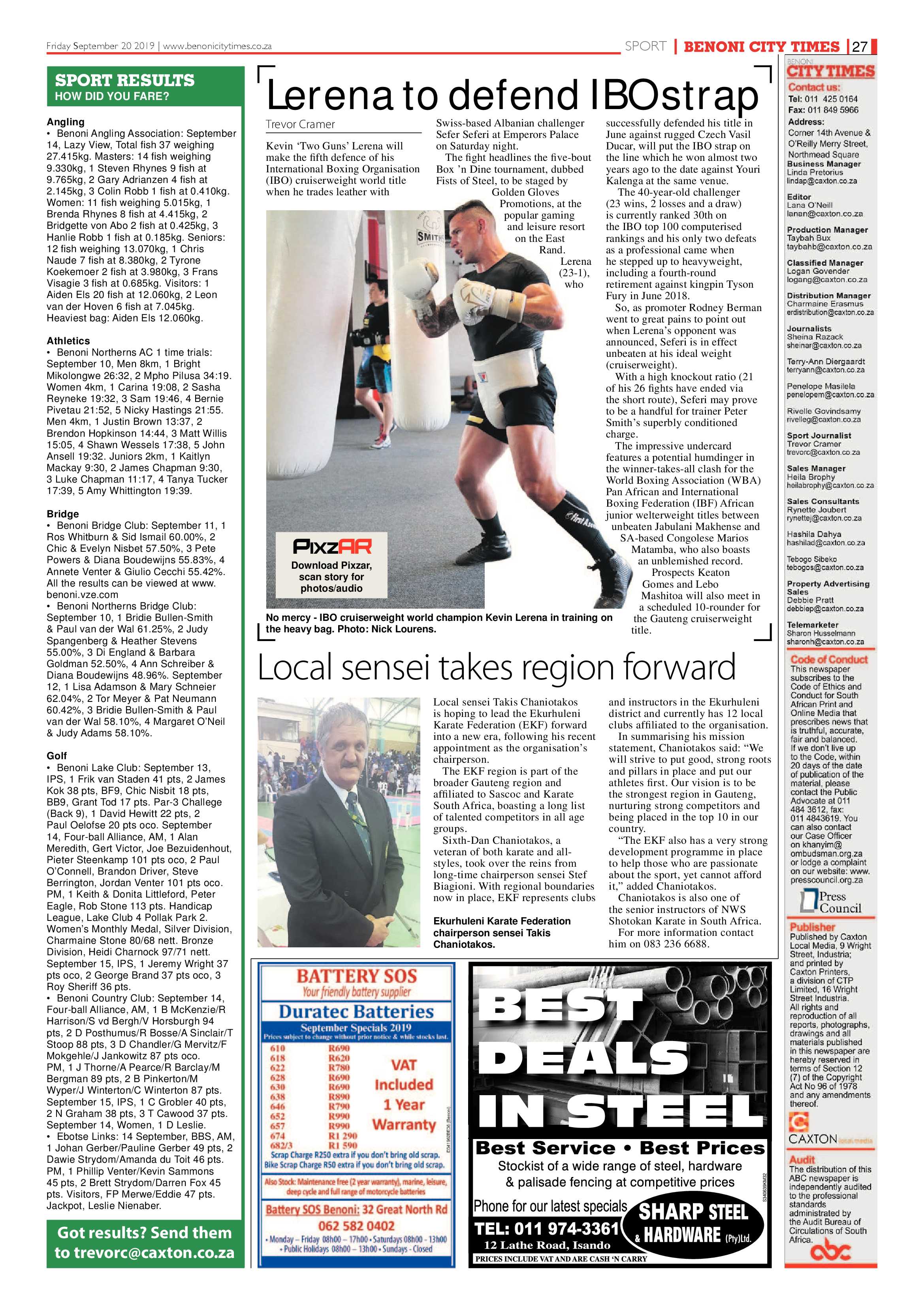Benoni City Times 19 September 2019 page 27