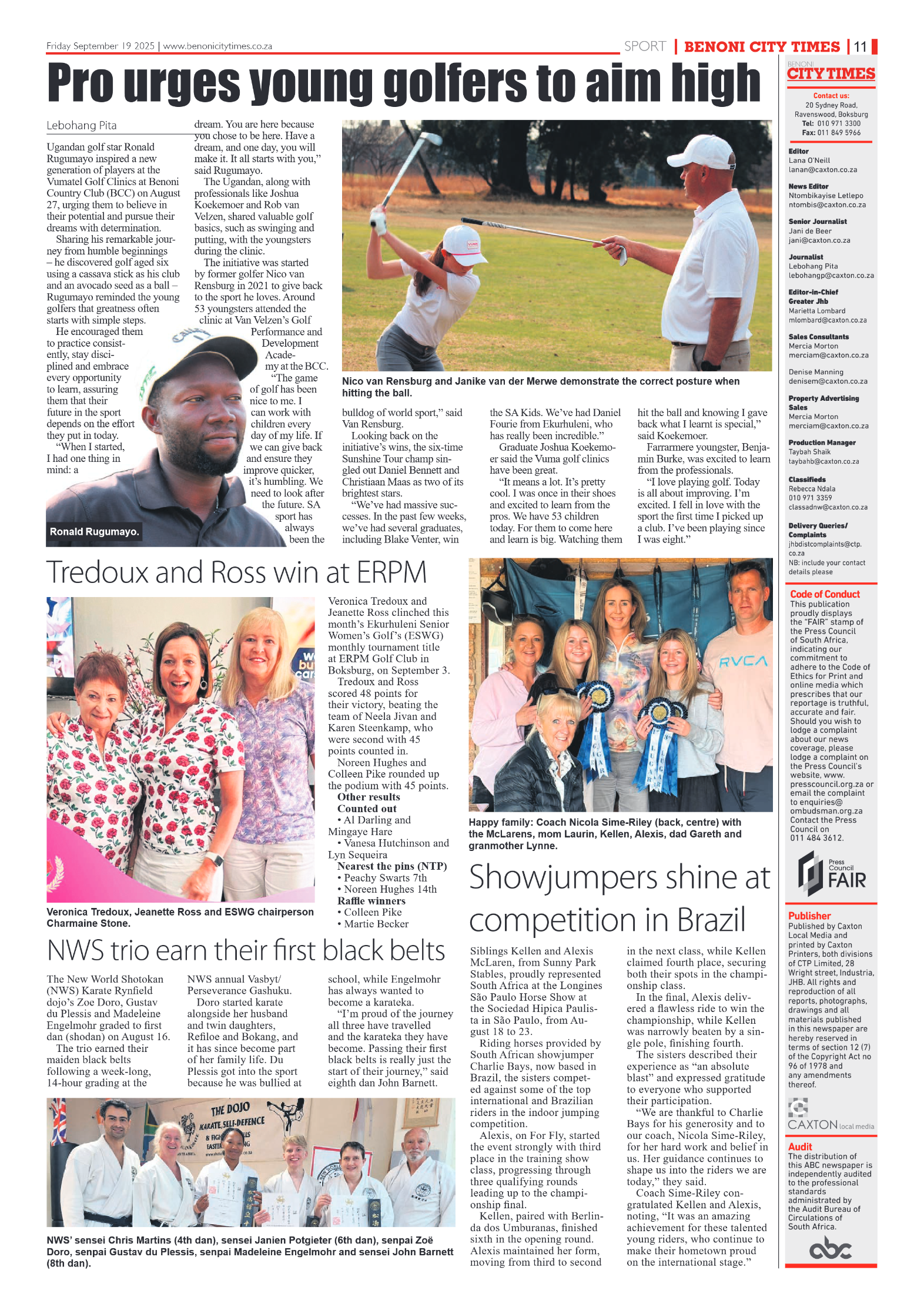Benoni City Times 19 September 2025 page 13