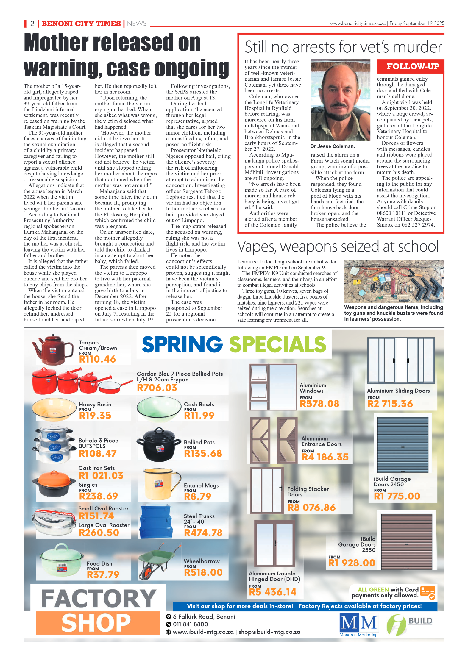 Benoni City Times 19 September 2025 page 4