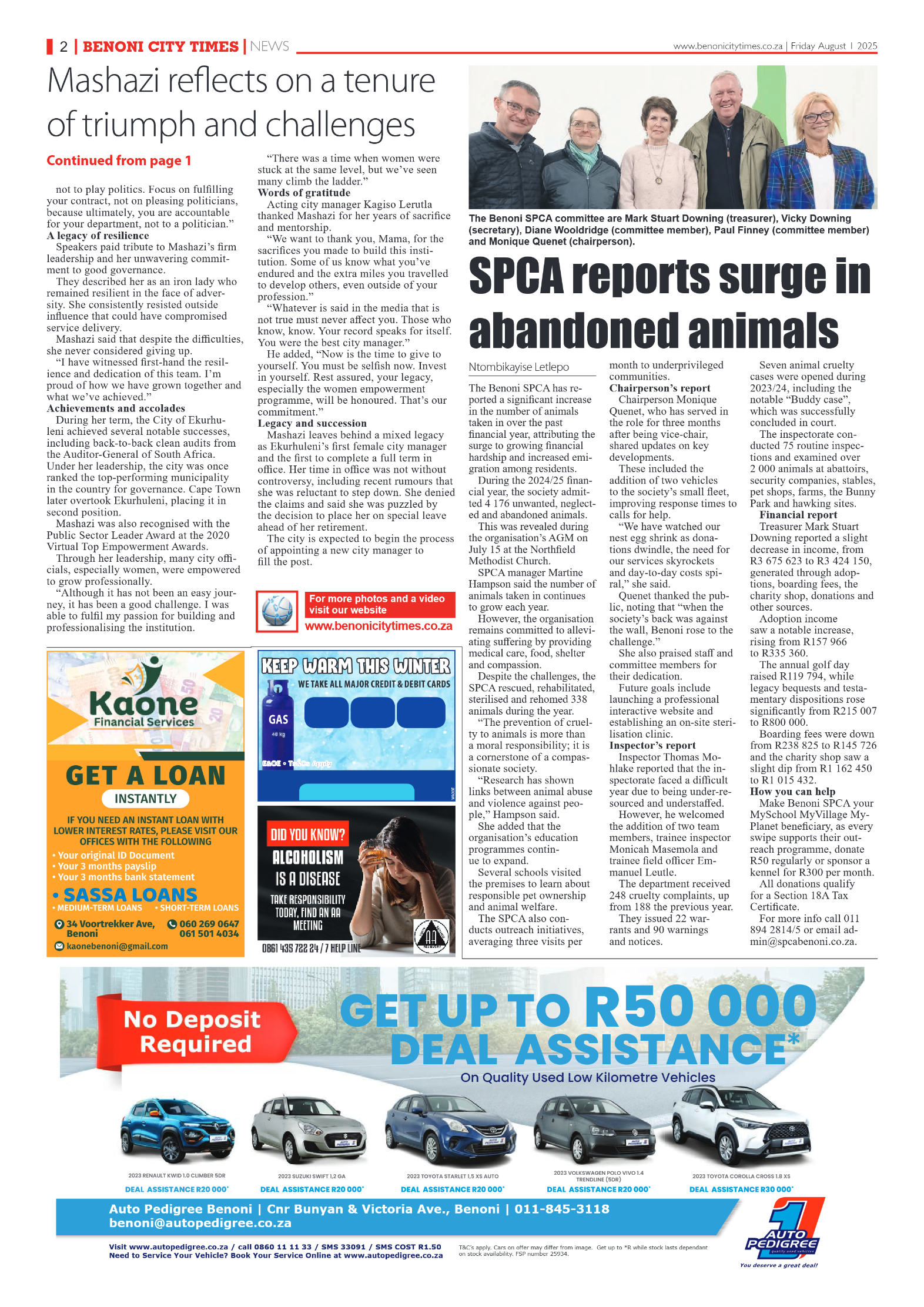 Benoni City Times 1 August 2025 page 2