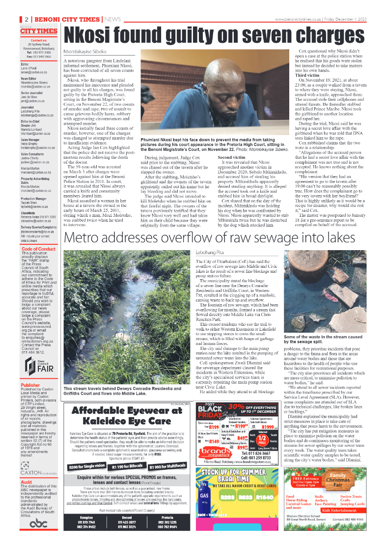 Benoni City Times 1 December 2023 page 2