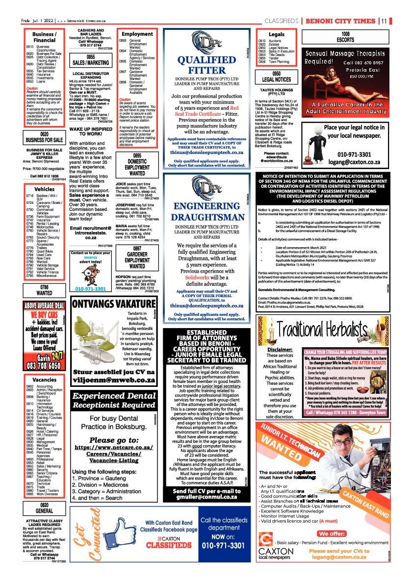 Benoni City Times 1 July 2022 page 11